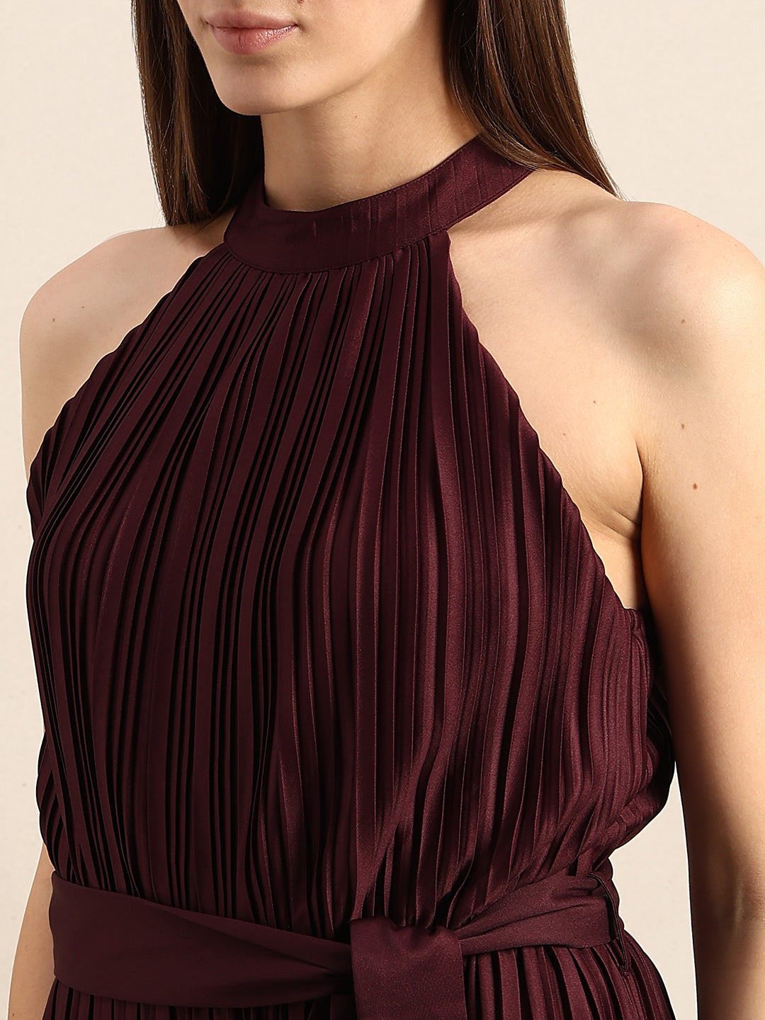 Pleated Halter Neck Jumpsuit