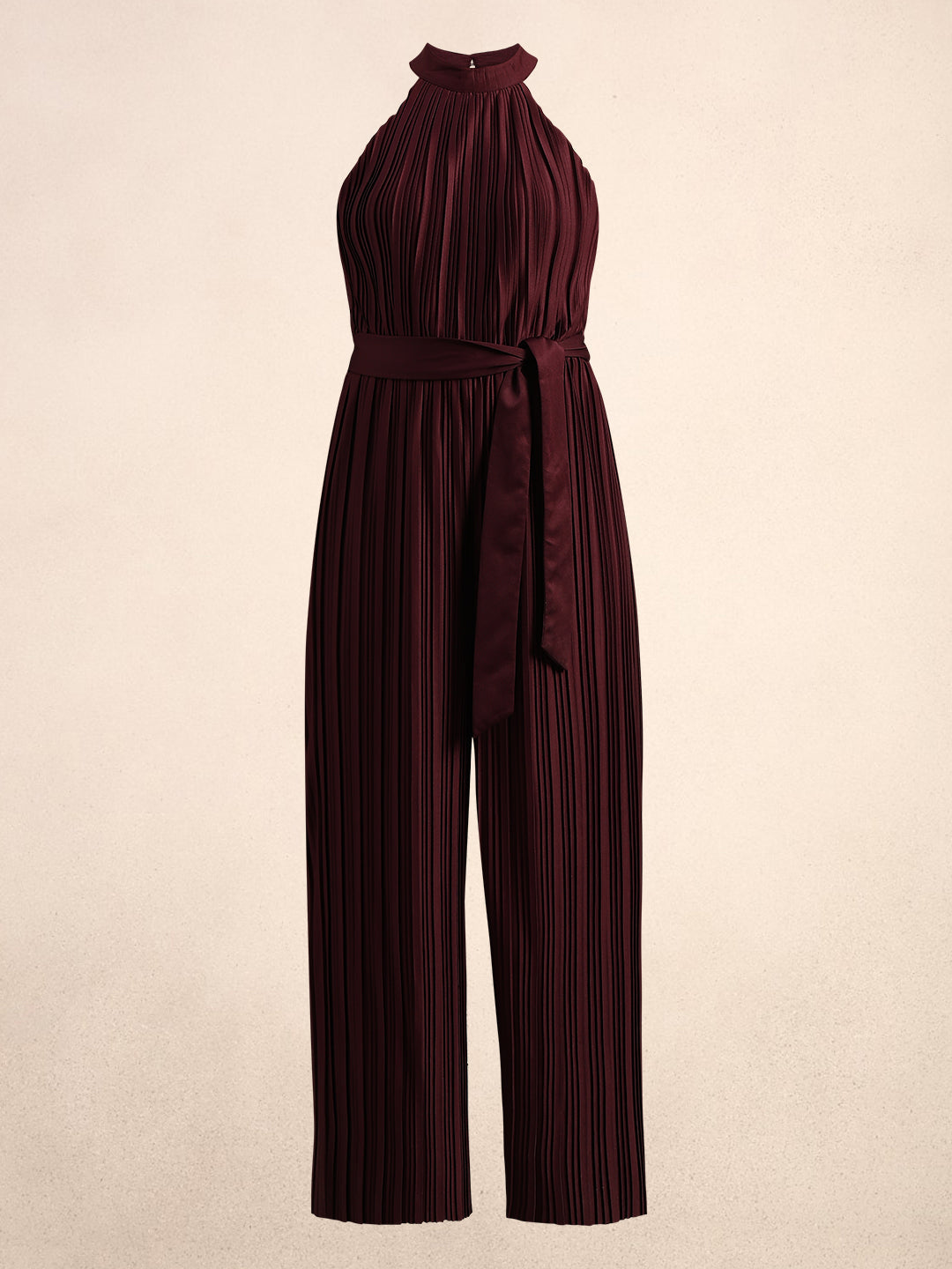 Pleated Halter Neck Jumpsuit