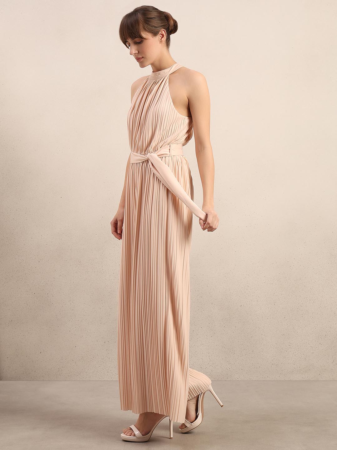 Crystal Pink Pleated Jumpsuit