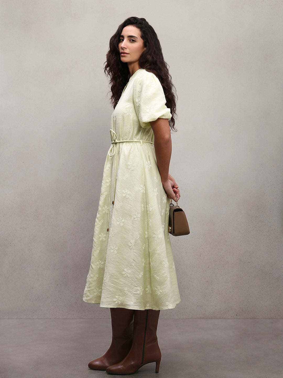 Embroidered V-Neck Dress