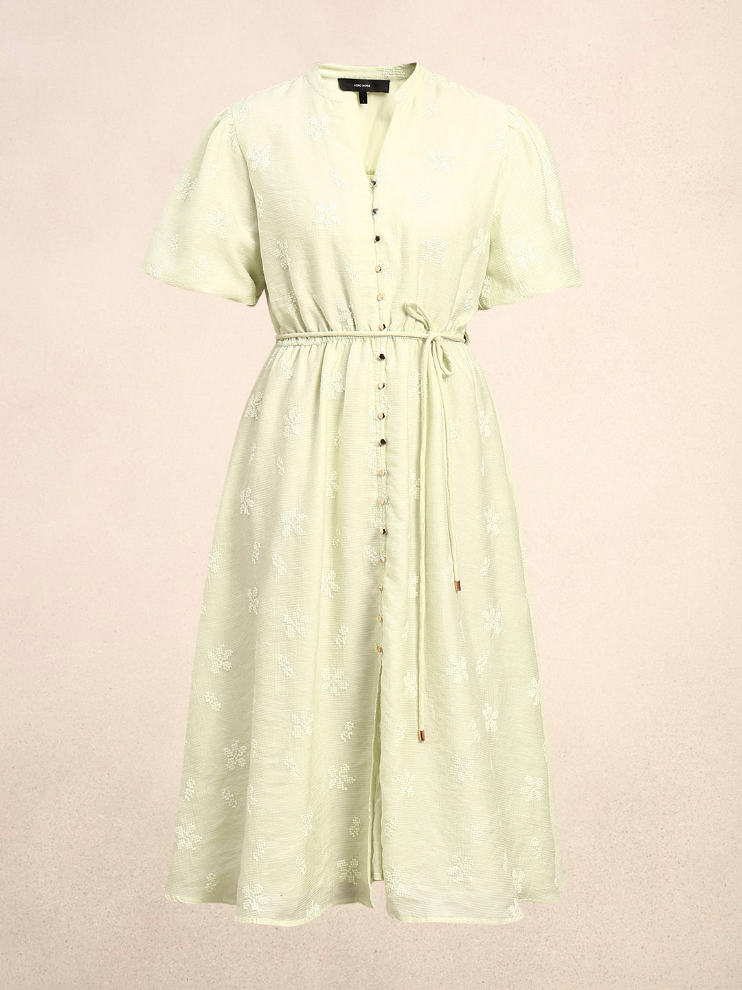 Embroidered V-Neck Dress