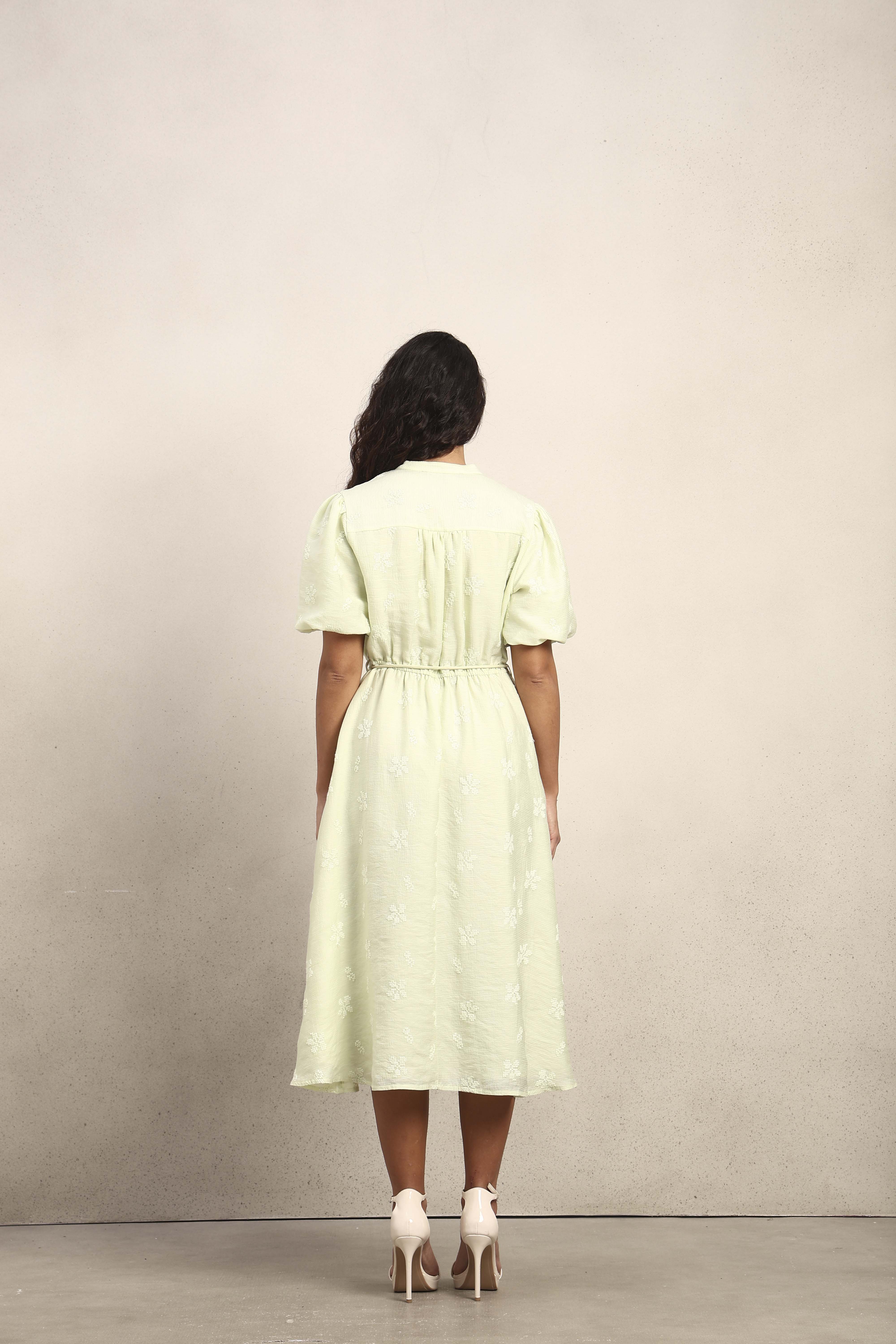 Embroidered V-Neck Dress