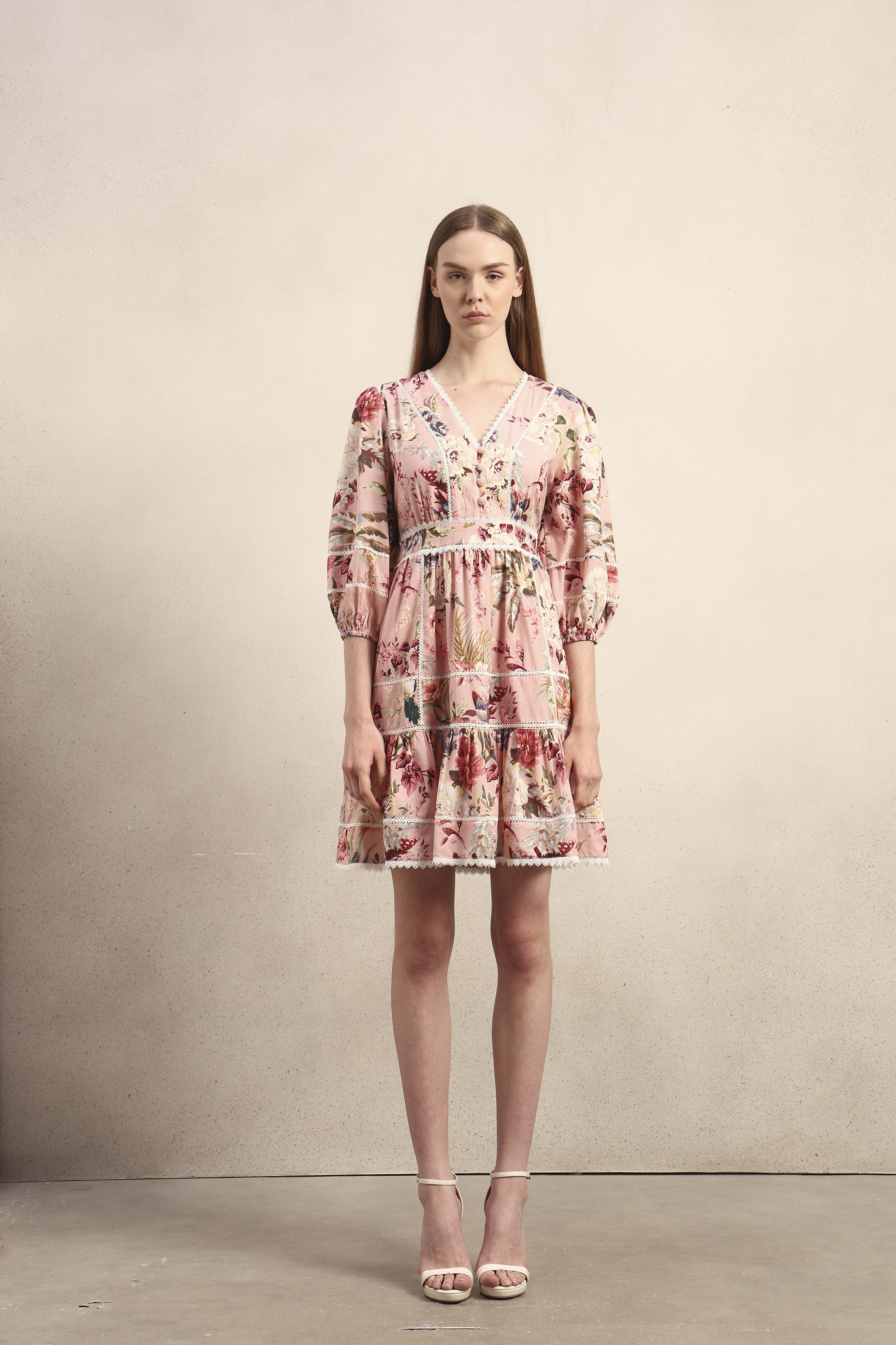 Floral Ruffle Mini Dress