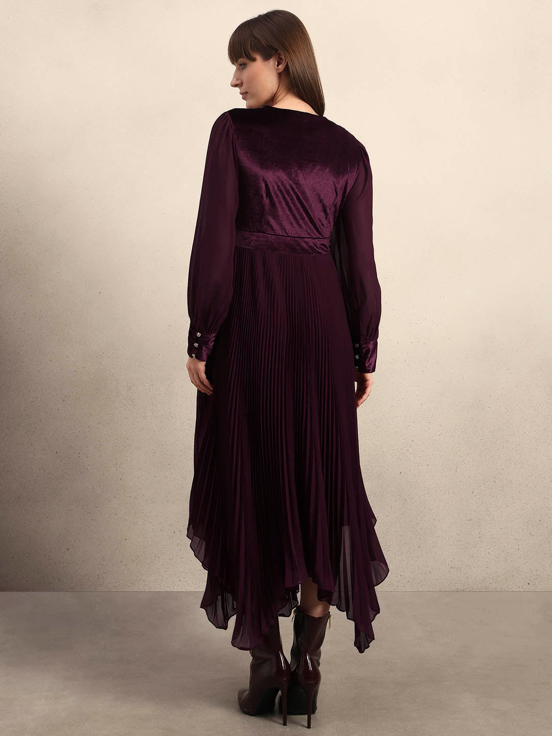 Violet Pleated Maxi Dress