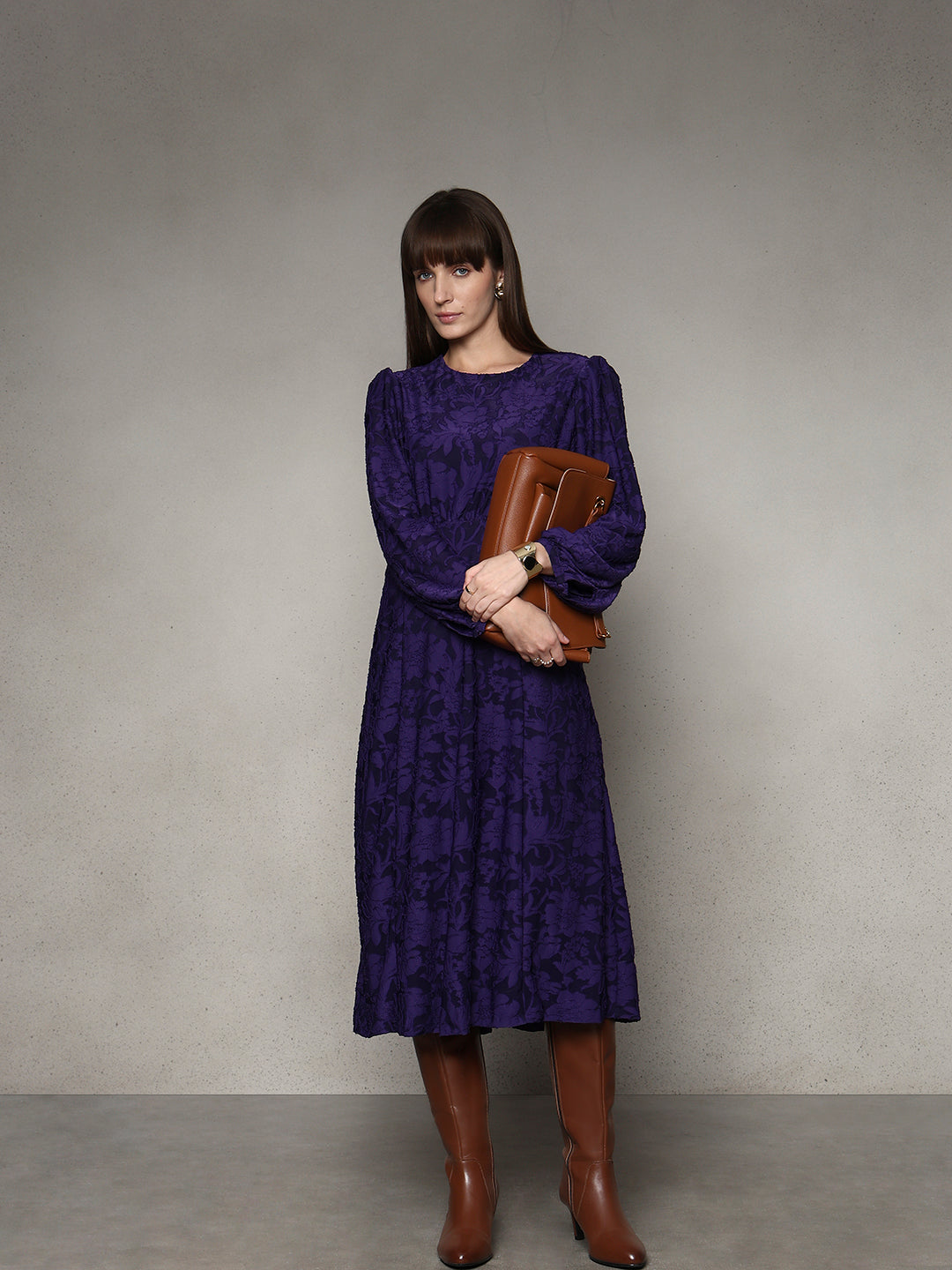 Textured Midi Dress