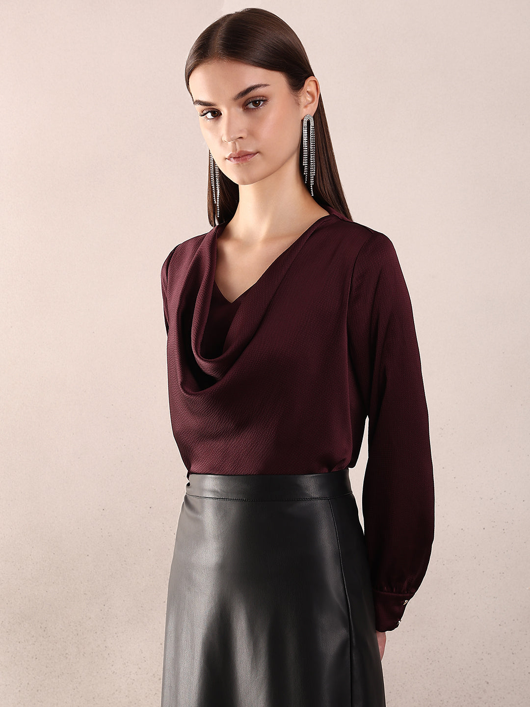 Burgundy Full Sleeves Top