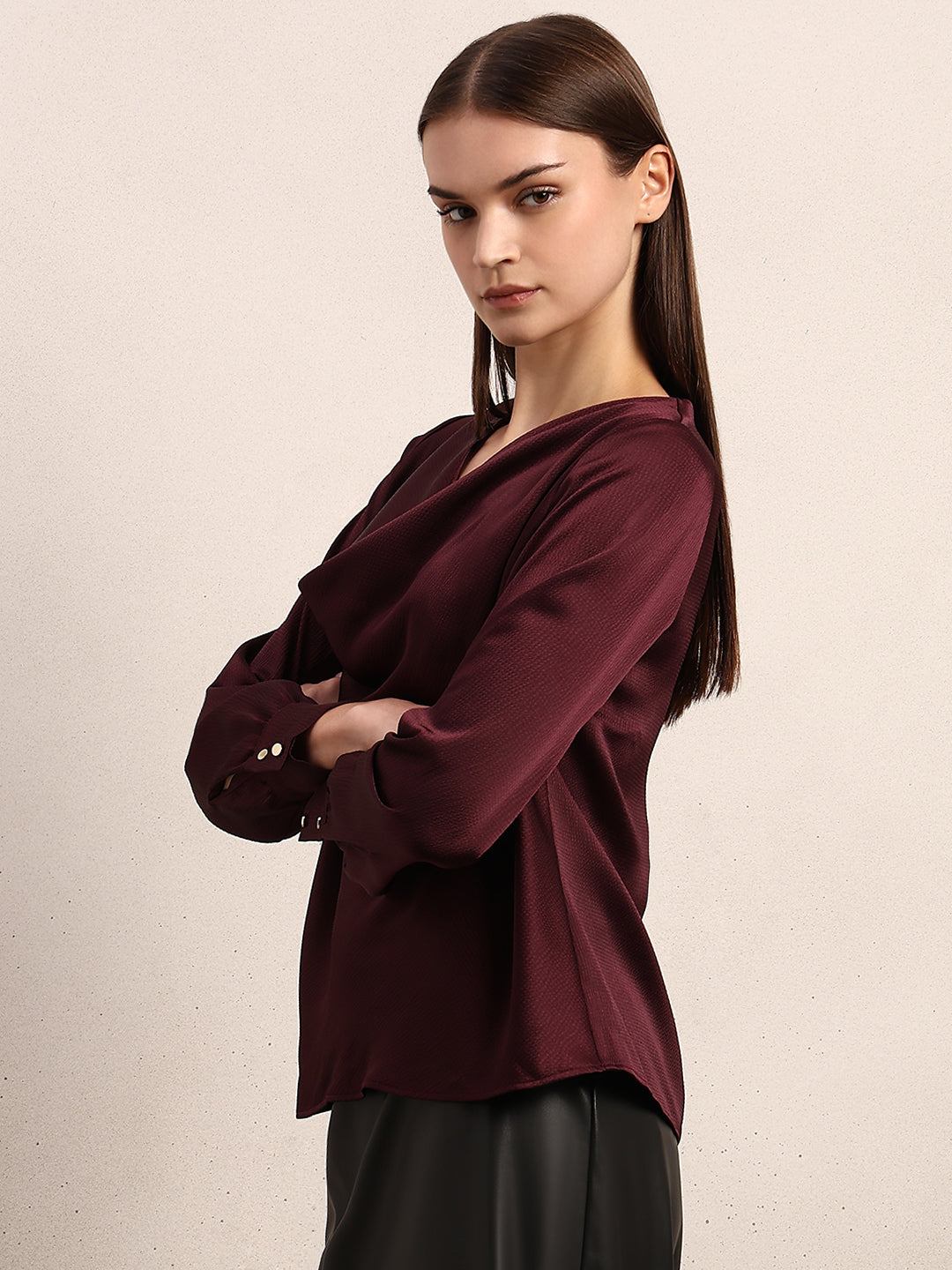 Burgundy Full Sleeves Top