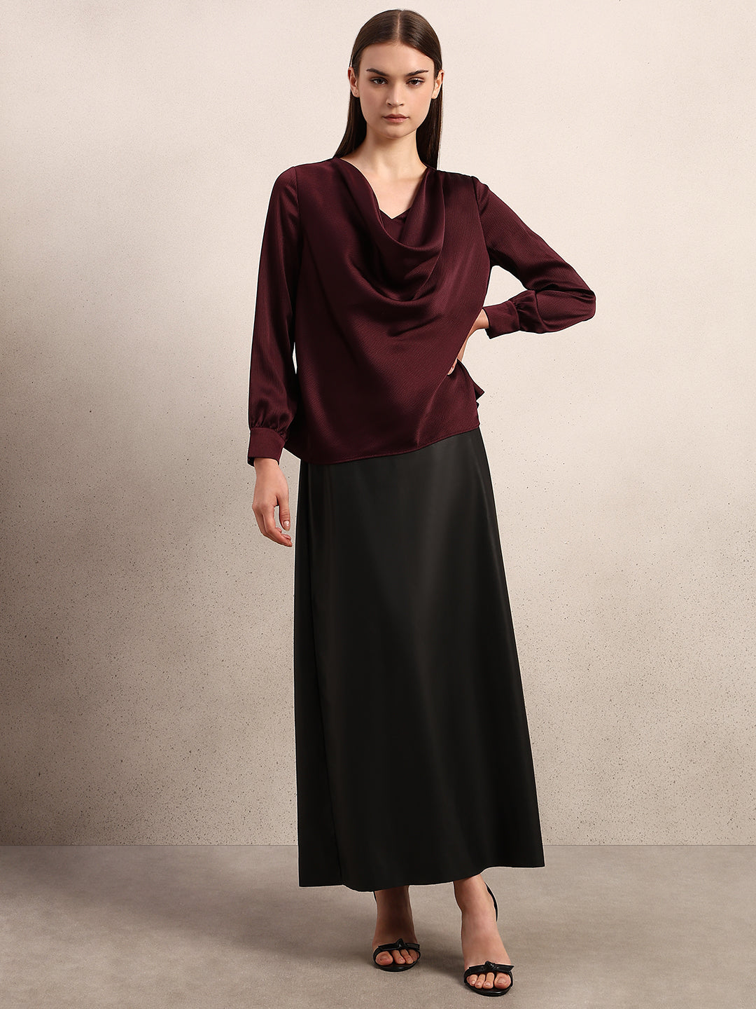 Cowl Neck Draped Top