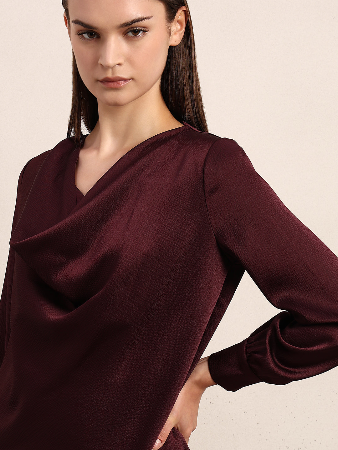 Cowl Neck Draped Top