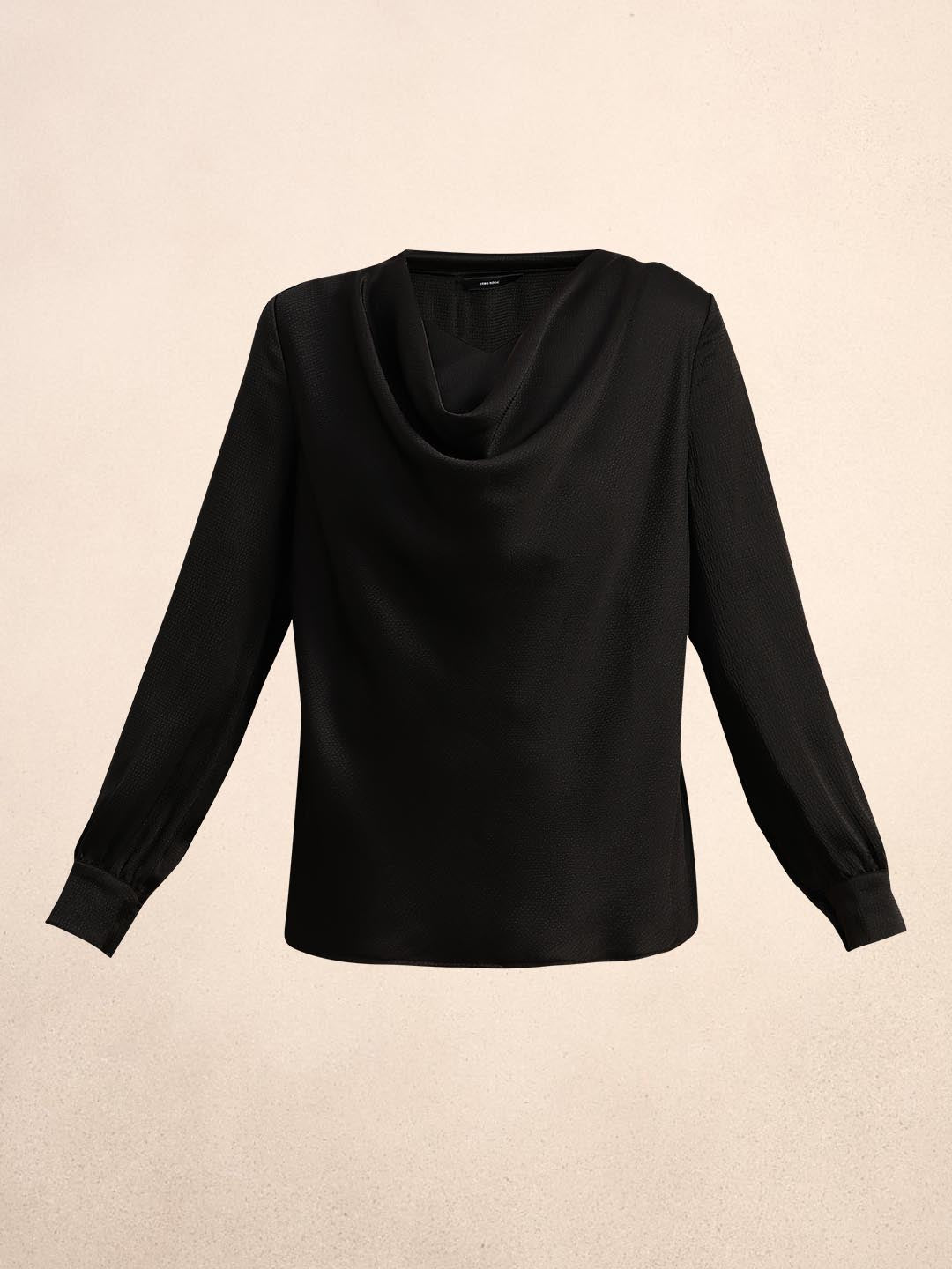 Black Cowl Neck Top