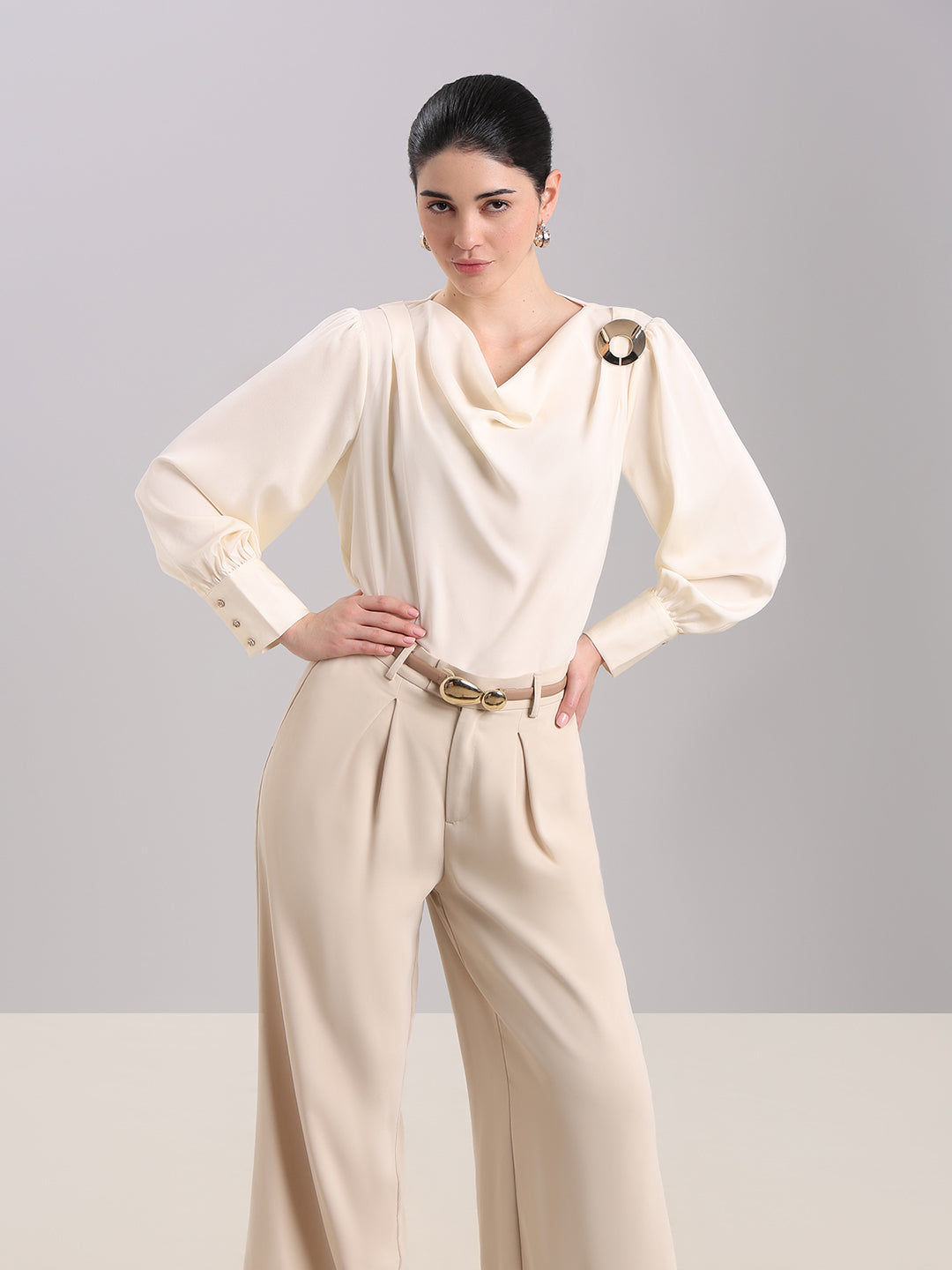 Ivory Draped Top