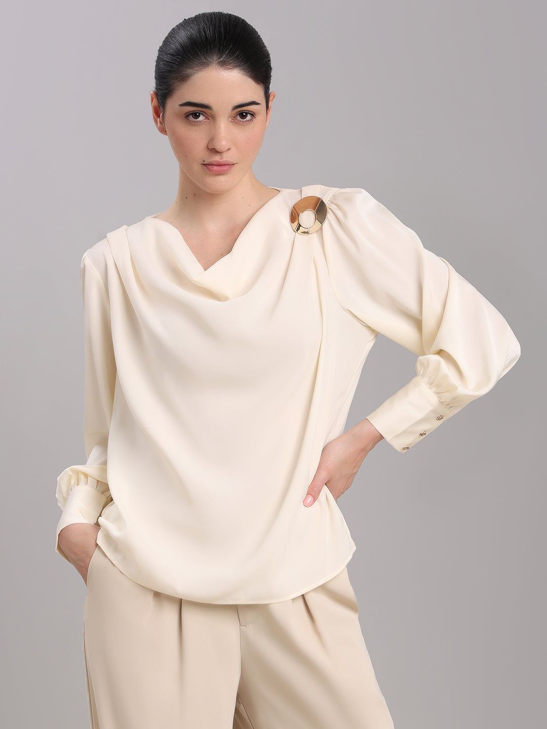 Ivory Draped Top