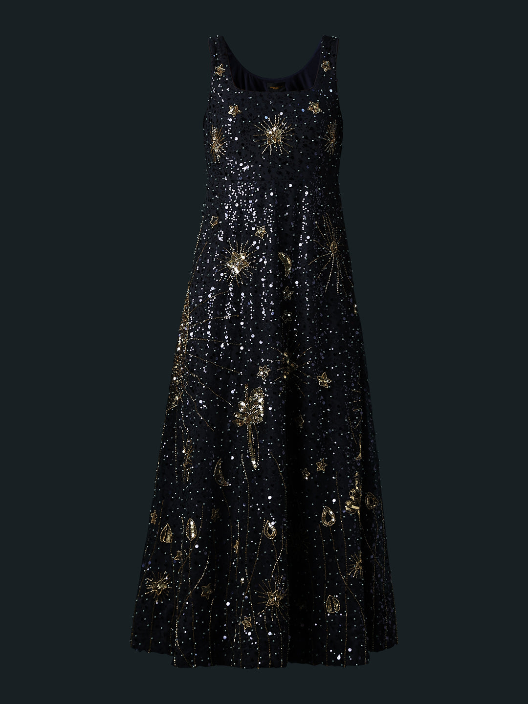 Marquee Sequin Embroidered Midi Dress