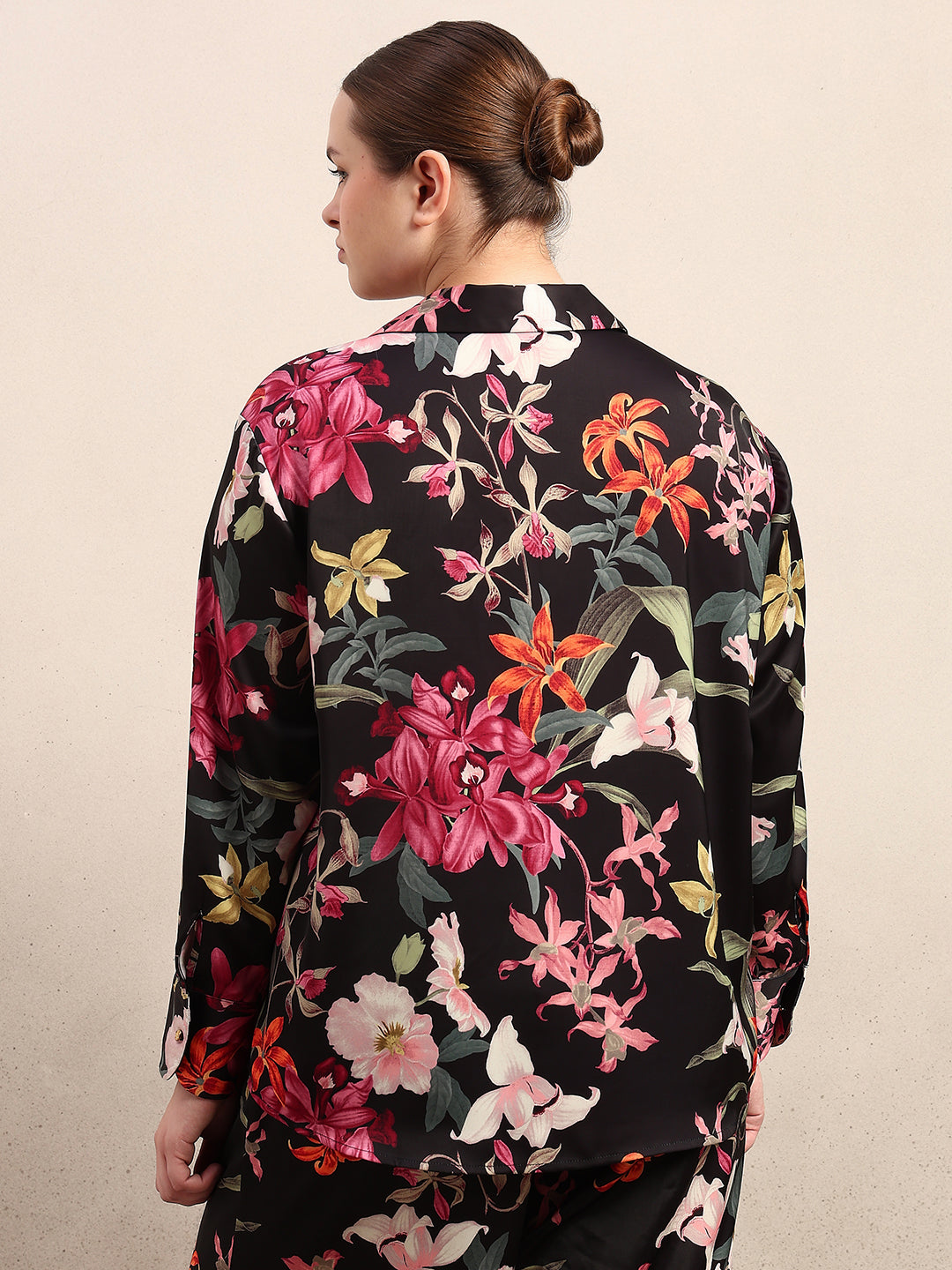 CURVE Black Floral Shirt