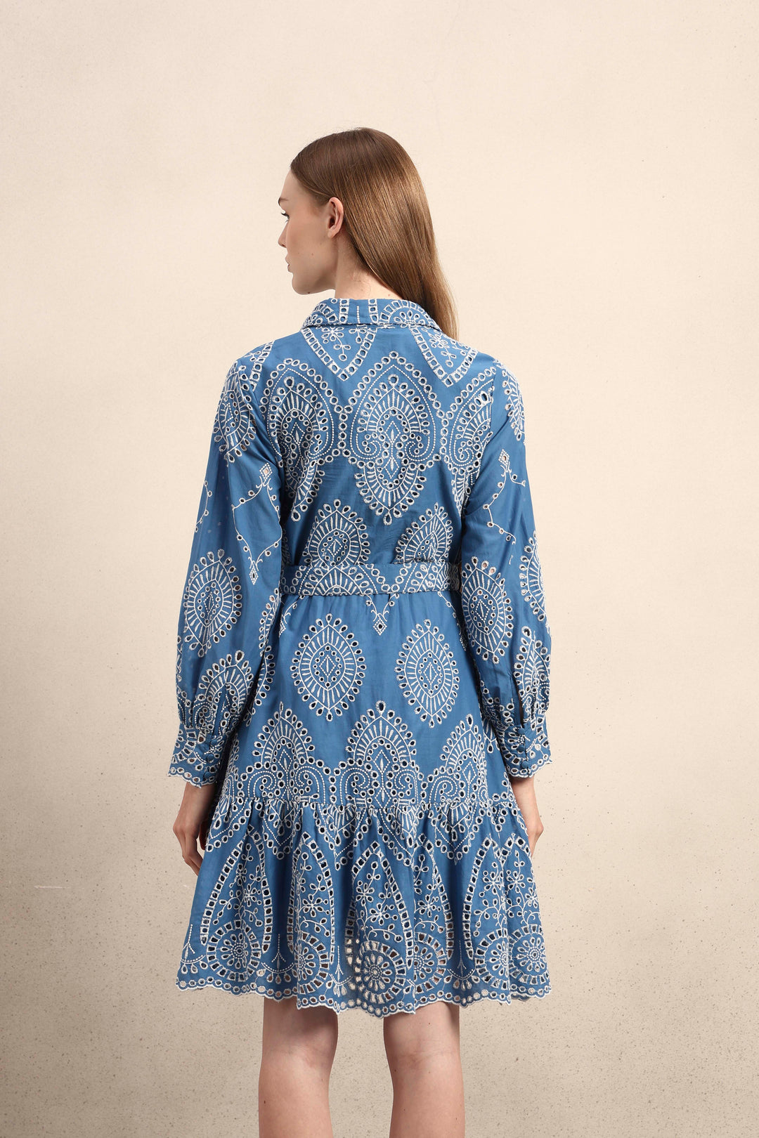 Embroidered Cotton Shirt Dress