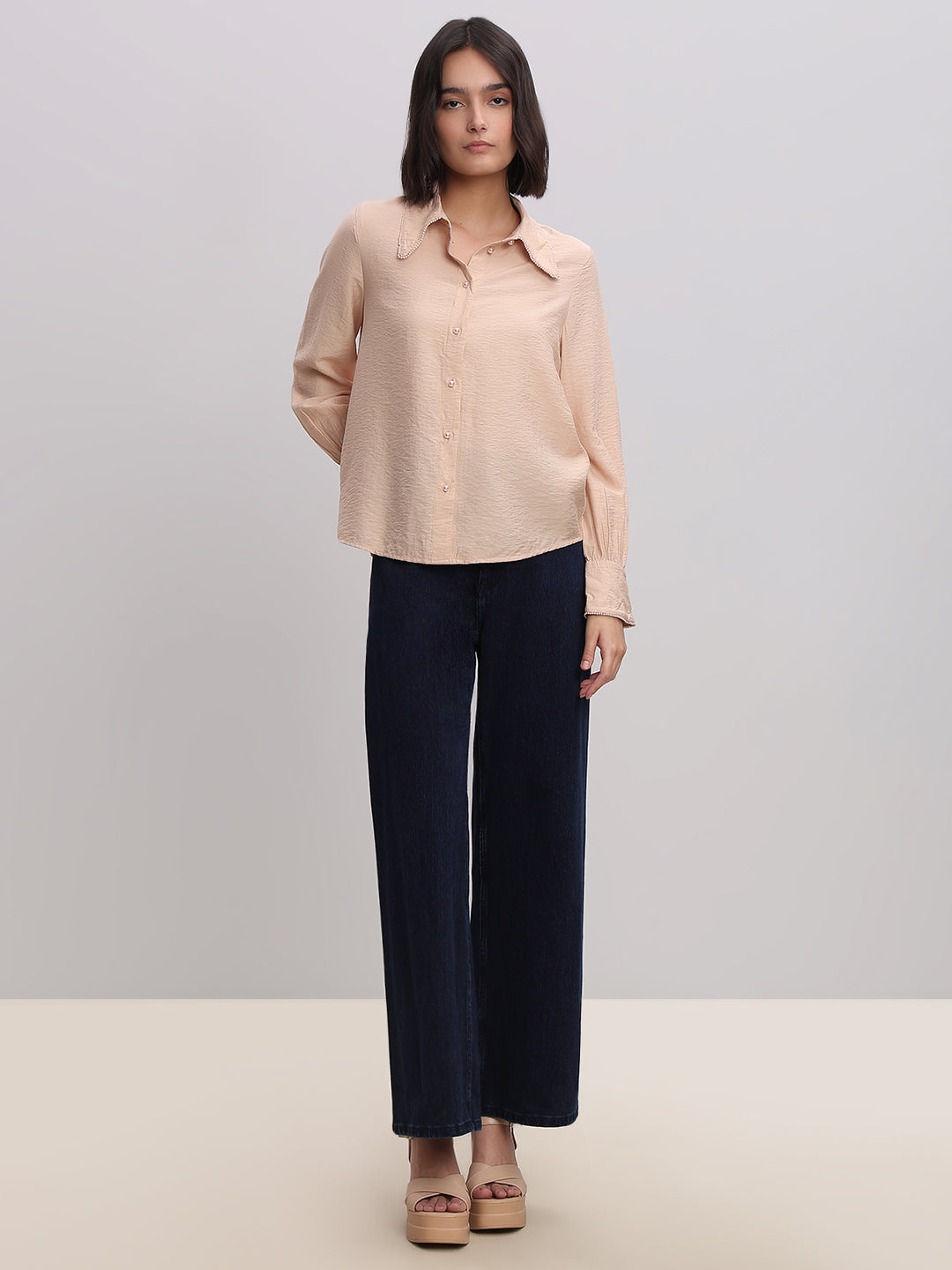 Classic Embellished Button-Down Shirt