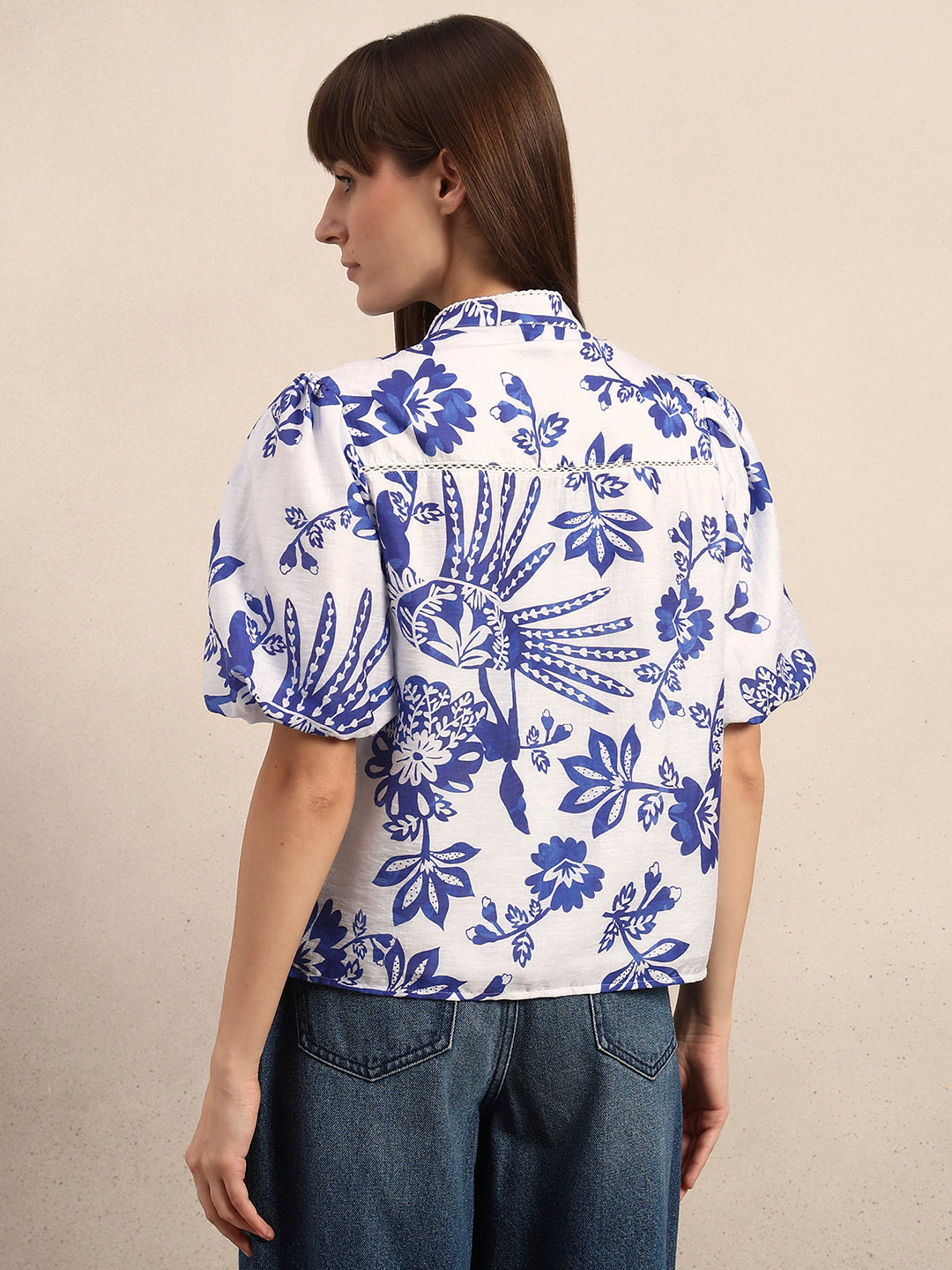 Floral Puff Sleeves Shirt