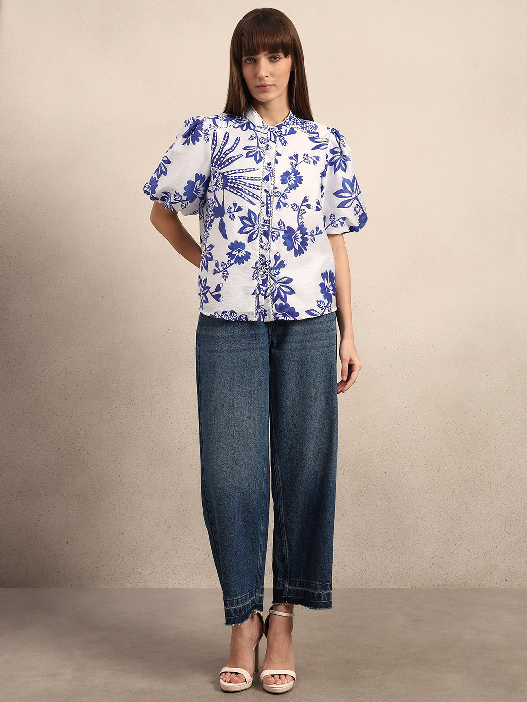 Floral Puff Sleeves Shirt