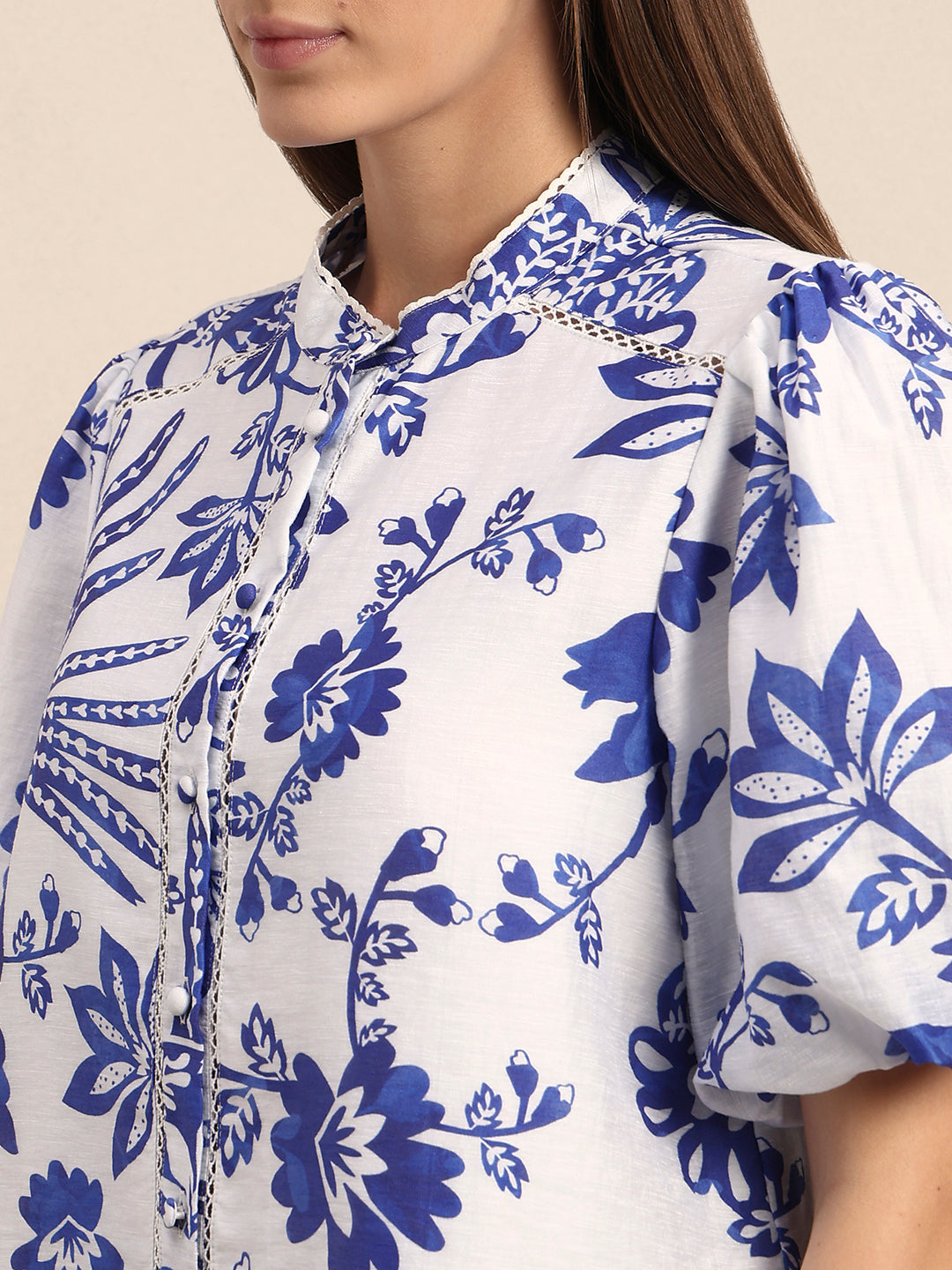 Floral Puff Sleeves Shirt