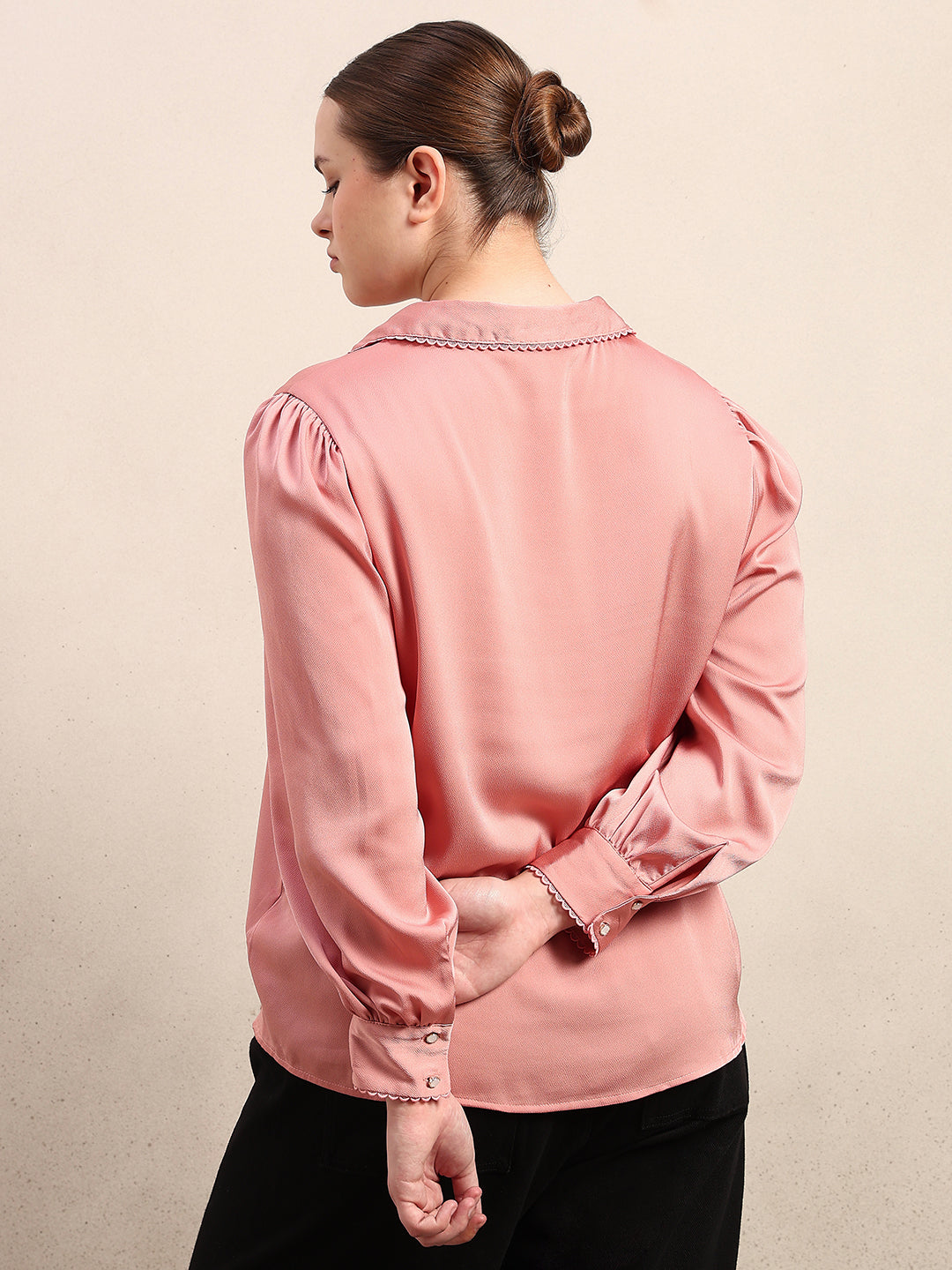 CURVE Pink Satin Shirt