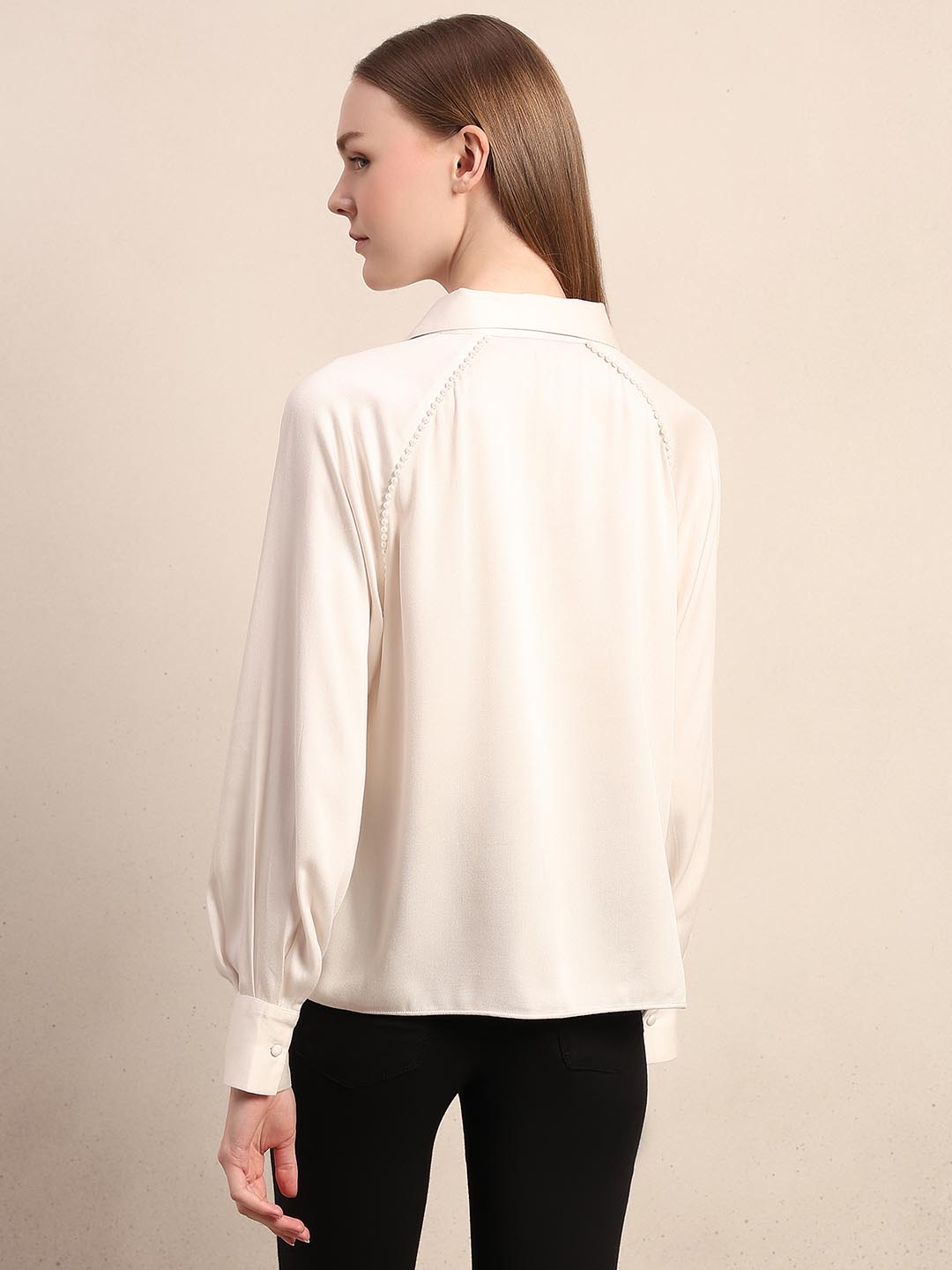 White Pearl Embellished Shirt
