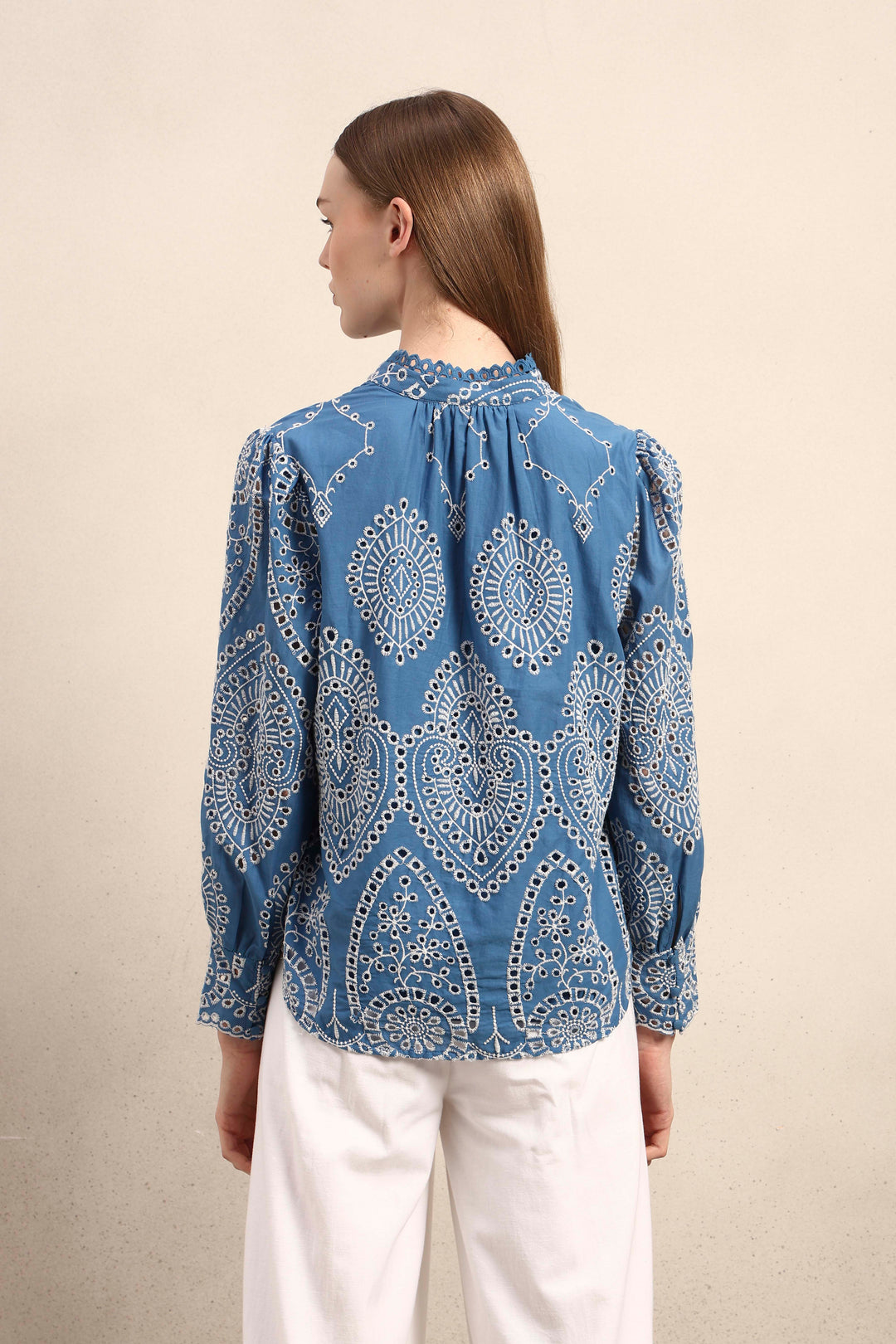 Eyelet Embroidered Cotton Shirt