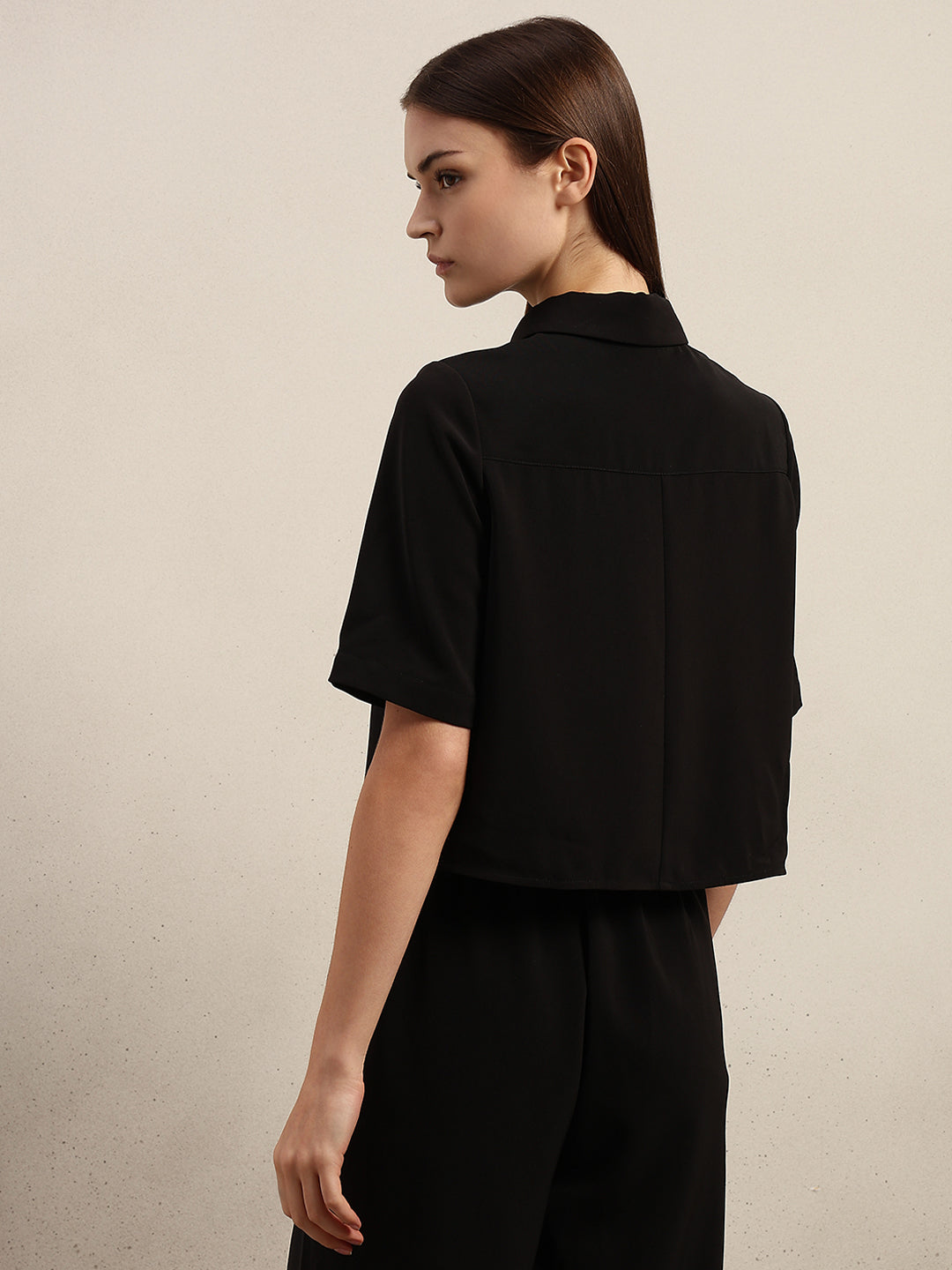 Cropped Black Shacket