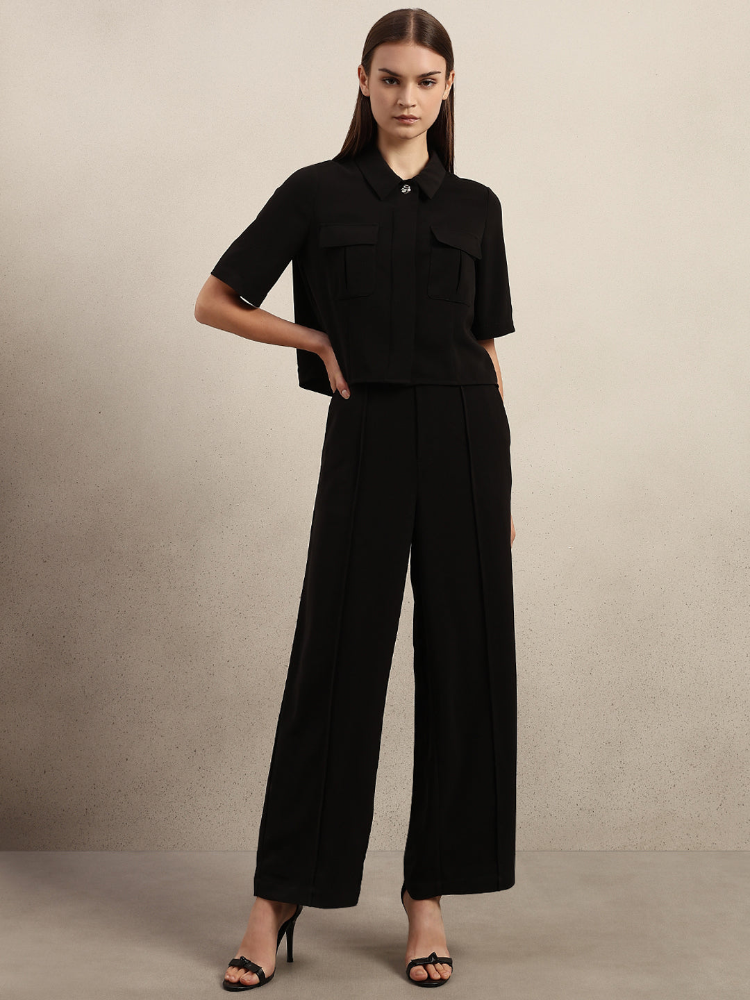 Cropped Black Shacket