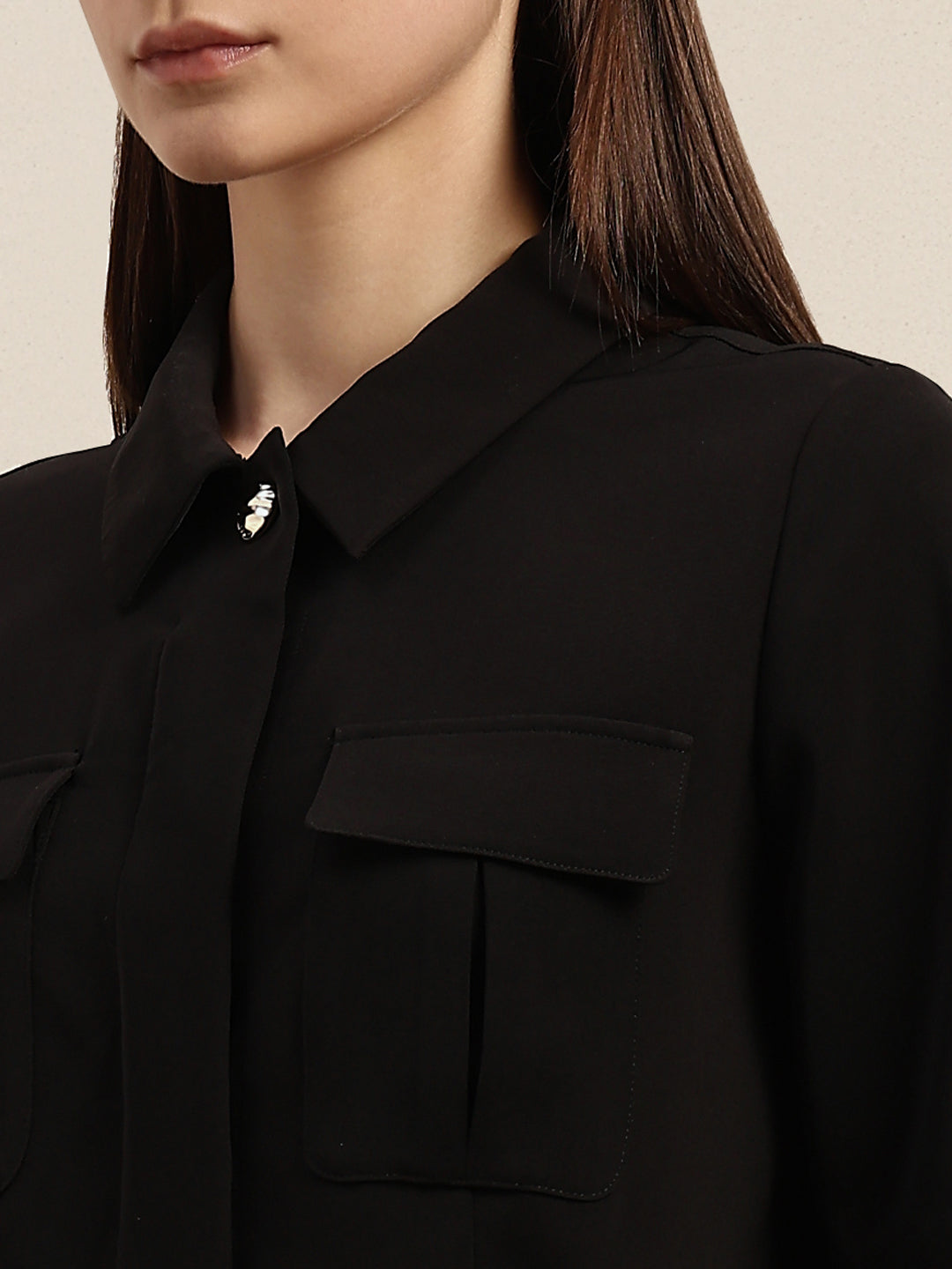 Cropped Black Shacket