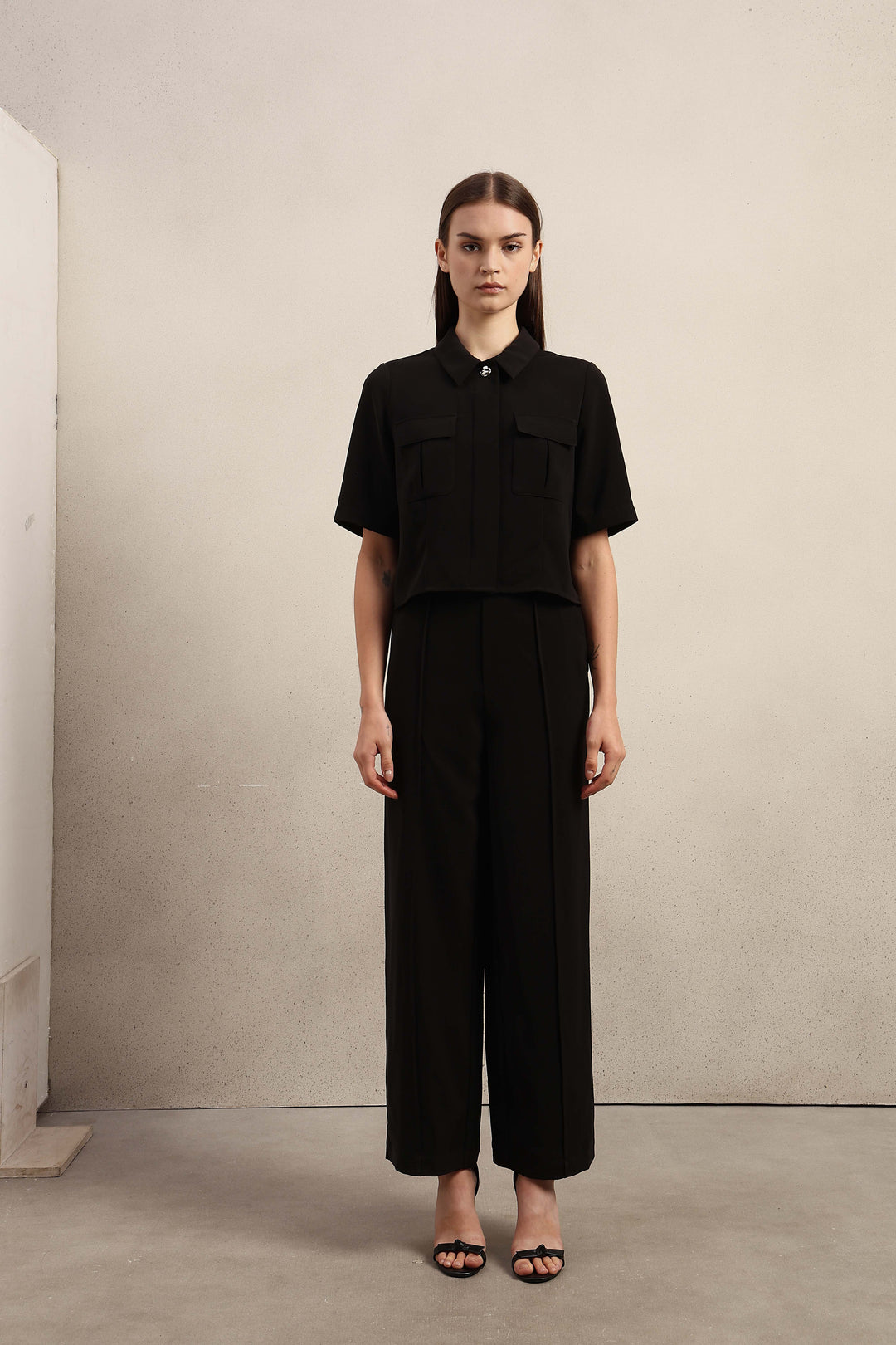 Cropped Black Shacket