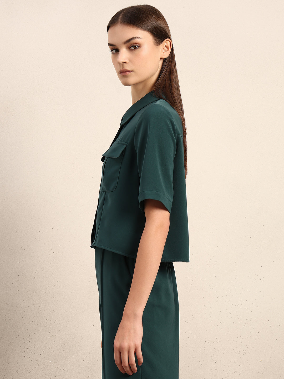 Dark Green Box Pockets Shirt