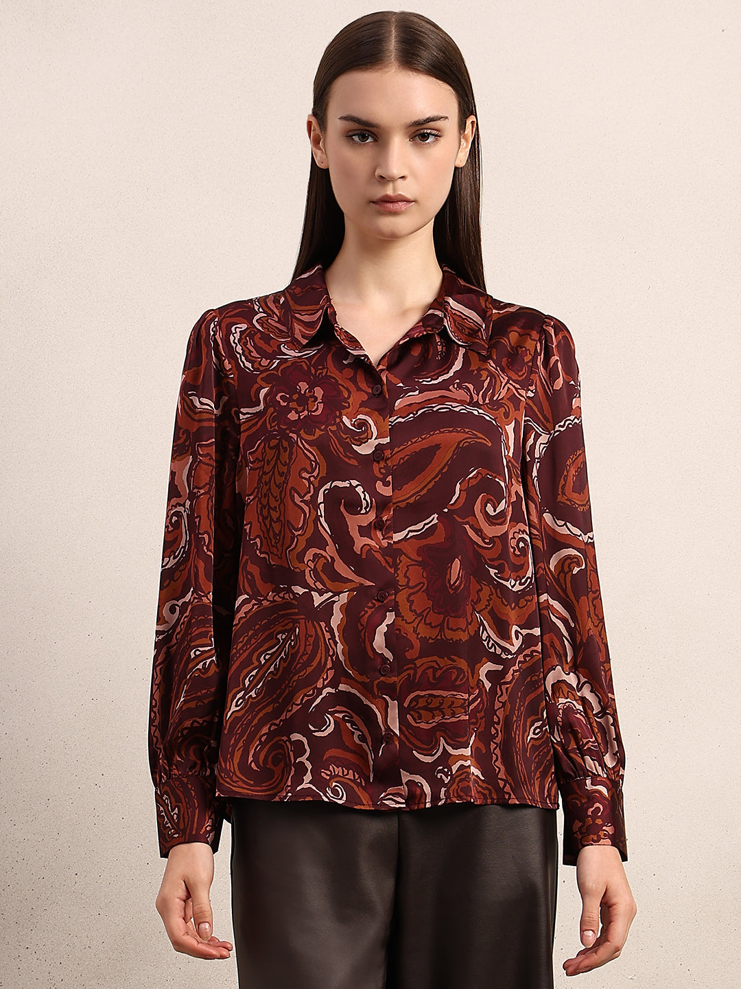 Brown Printed Shirt