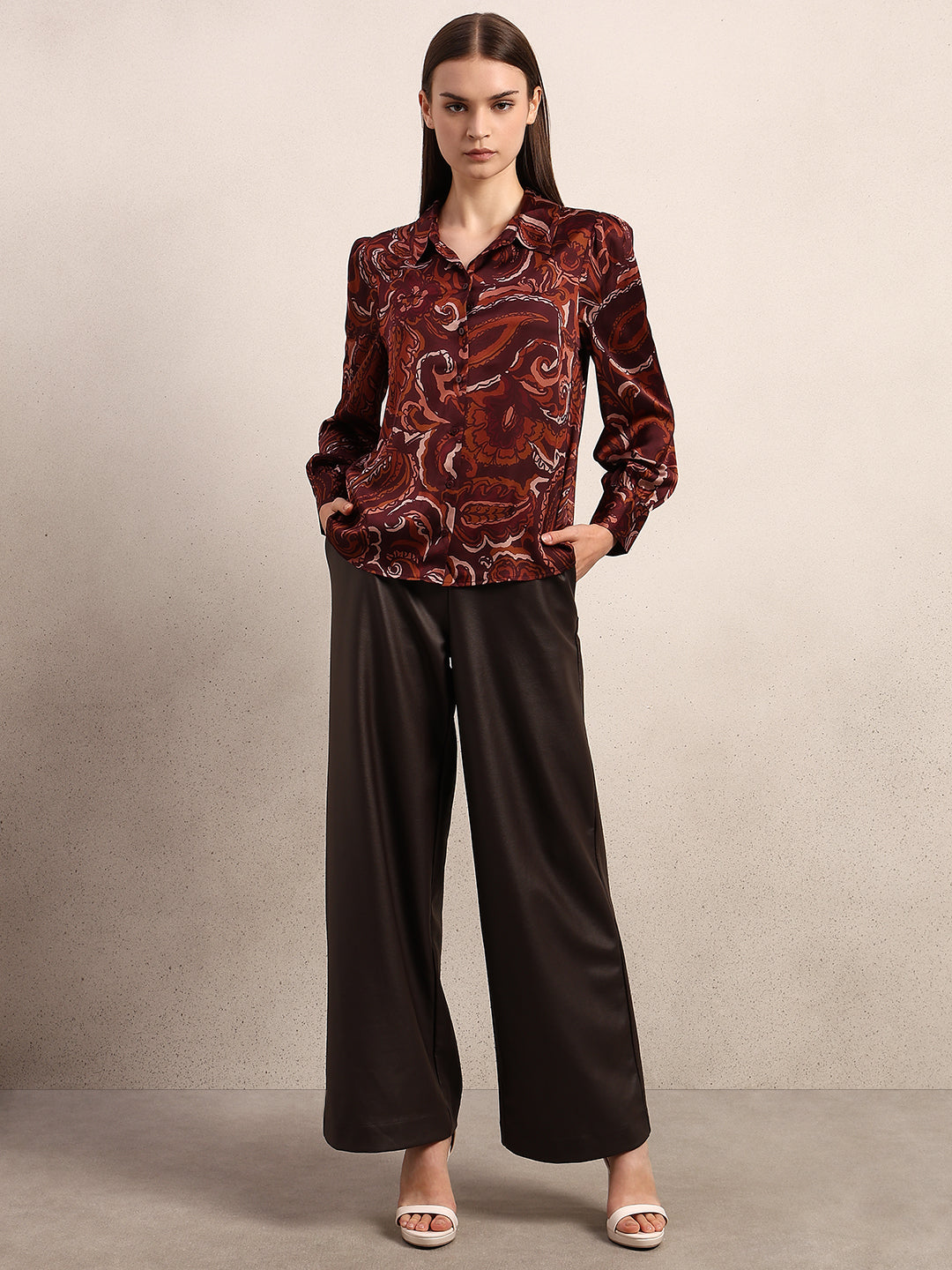 Brown Printed Shirt