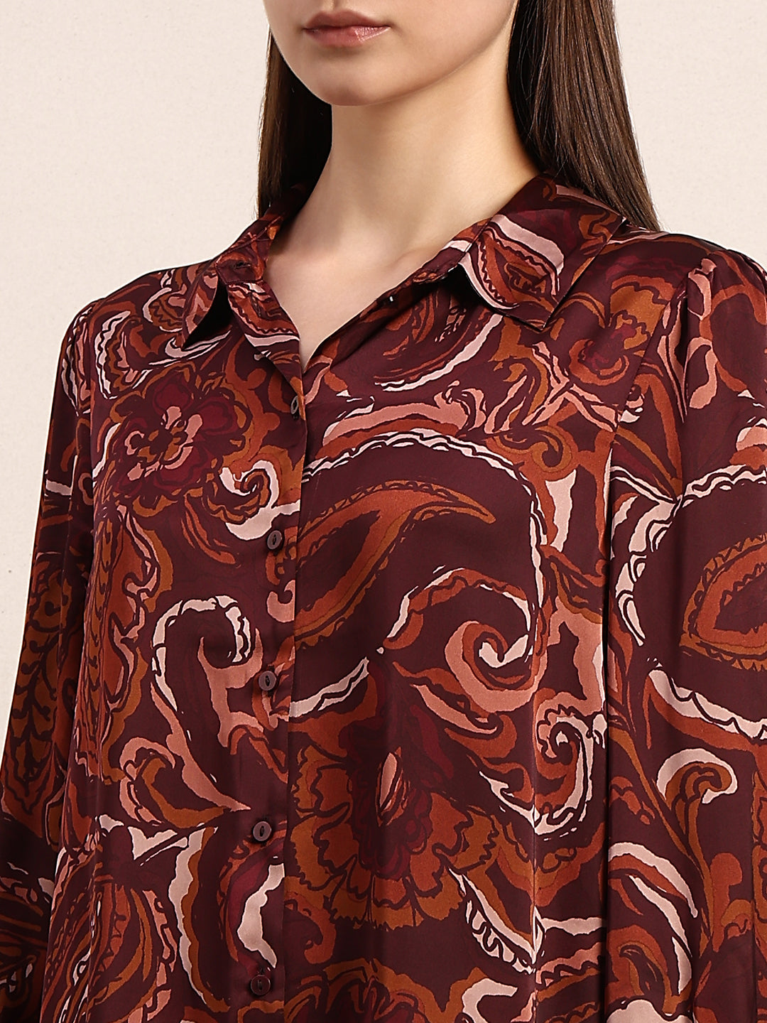 Brown Printed Shirt