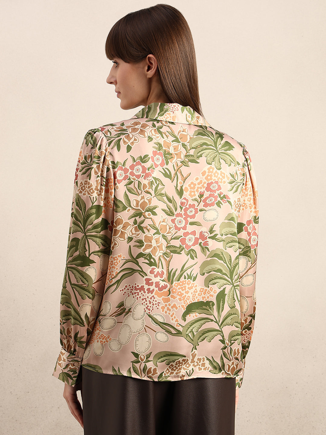 Pink Printed Regular Fit Shirt