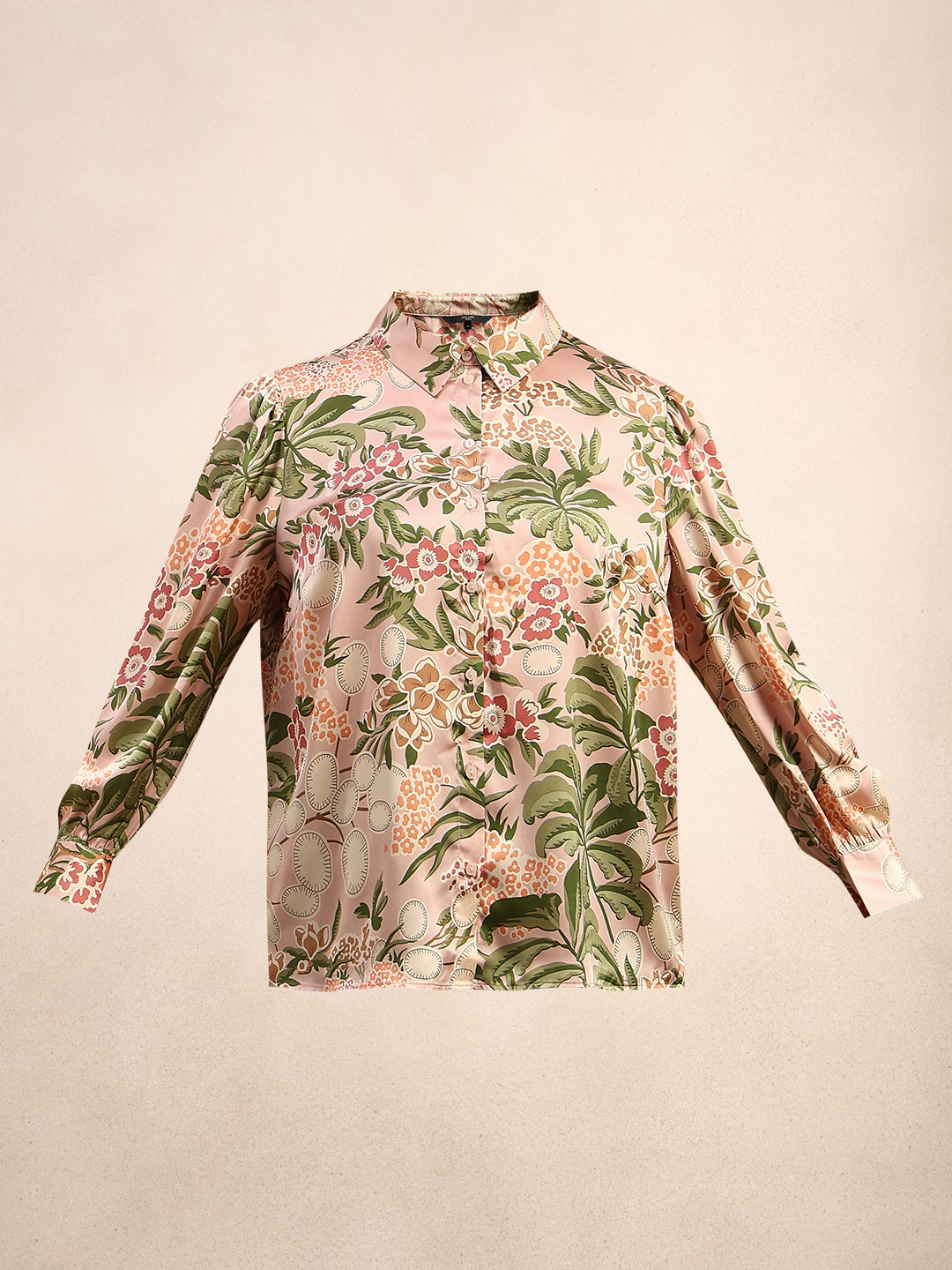 CURVE Pastel Pink Floral Shirt