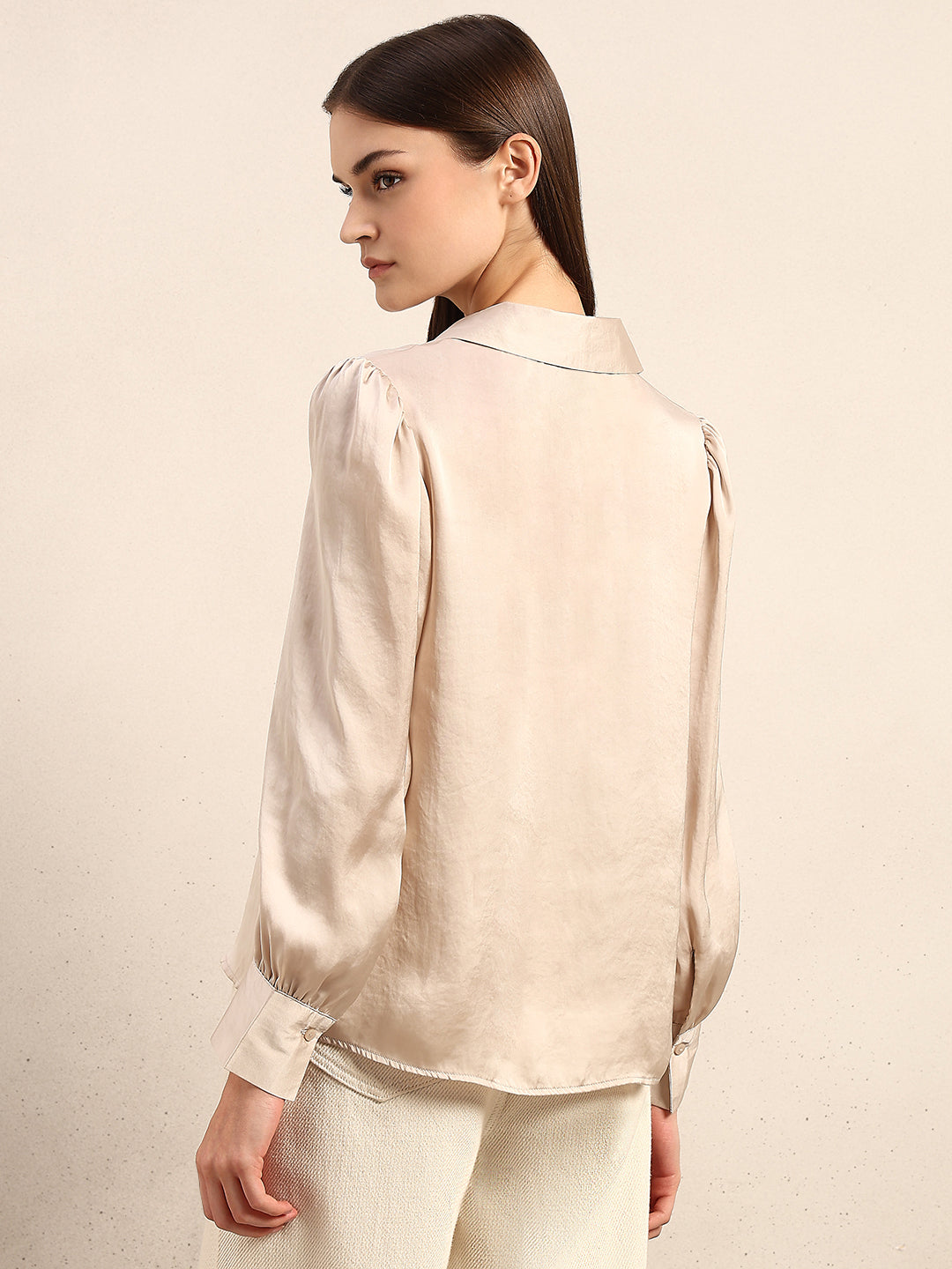 Beige Full Sleeves Shirt