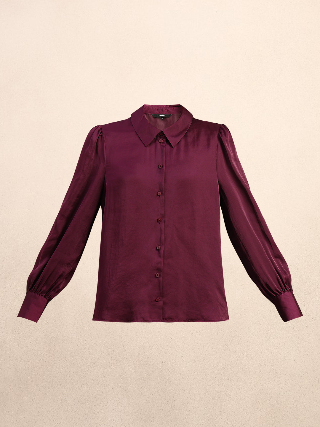 Maroon Satin Cuff Sleeves Shirt