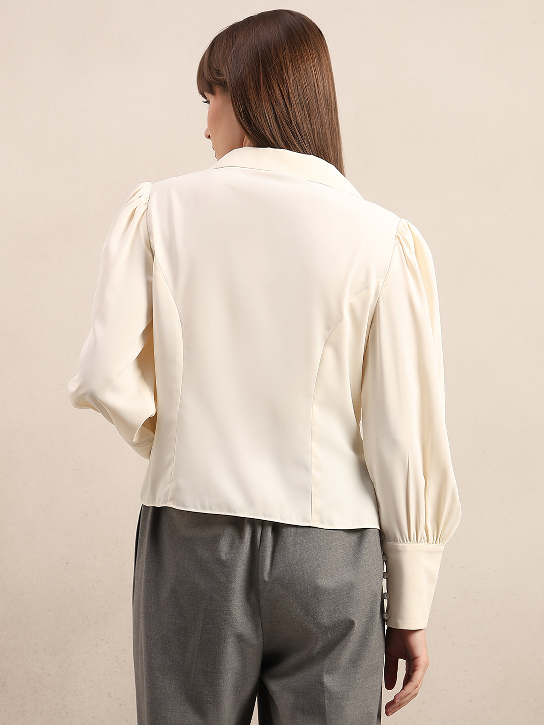 Pearl Detail Satin Shirt