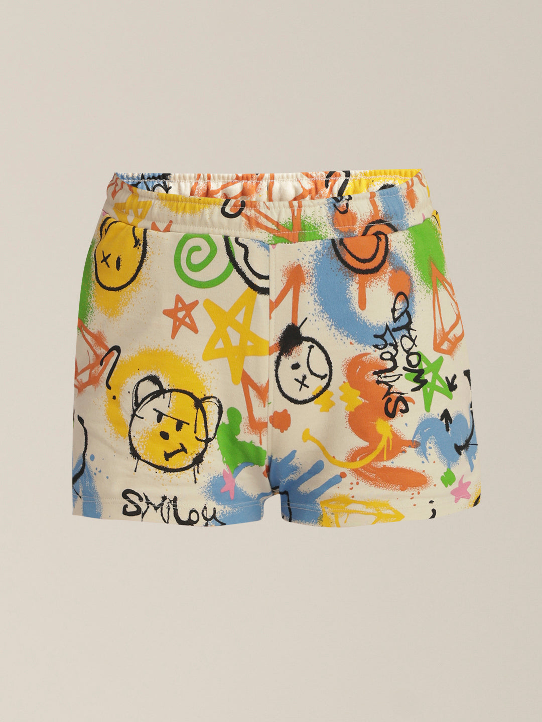 Girls Graffiti Printed Cotton Shorts