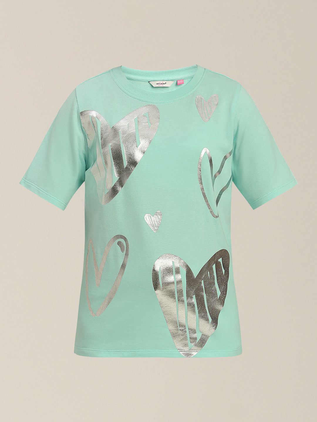 GIRLS Mint Green Silver Foil Print T-shirt