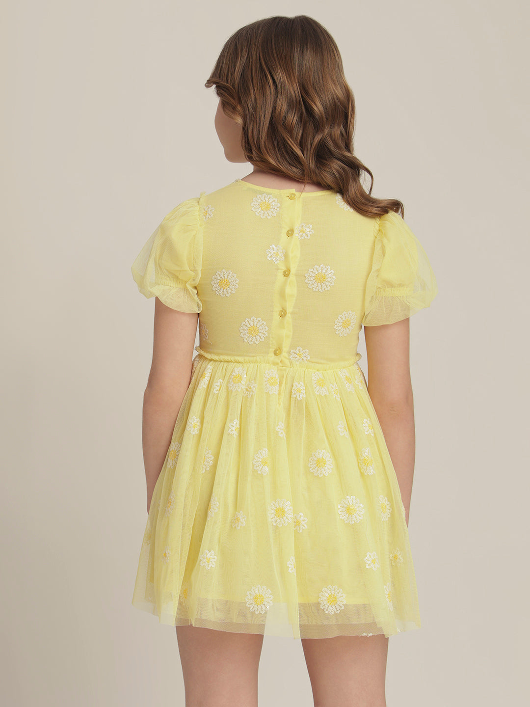 Girls Floral Ruffle Fit & Flare Dress