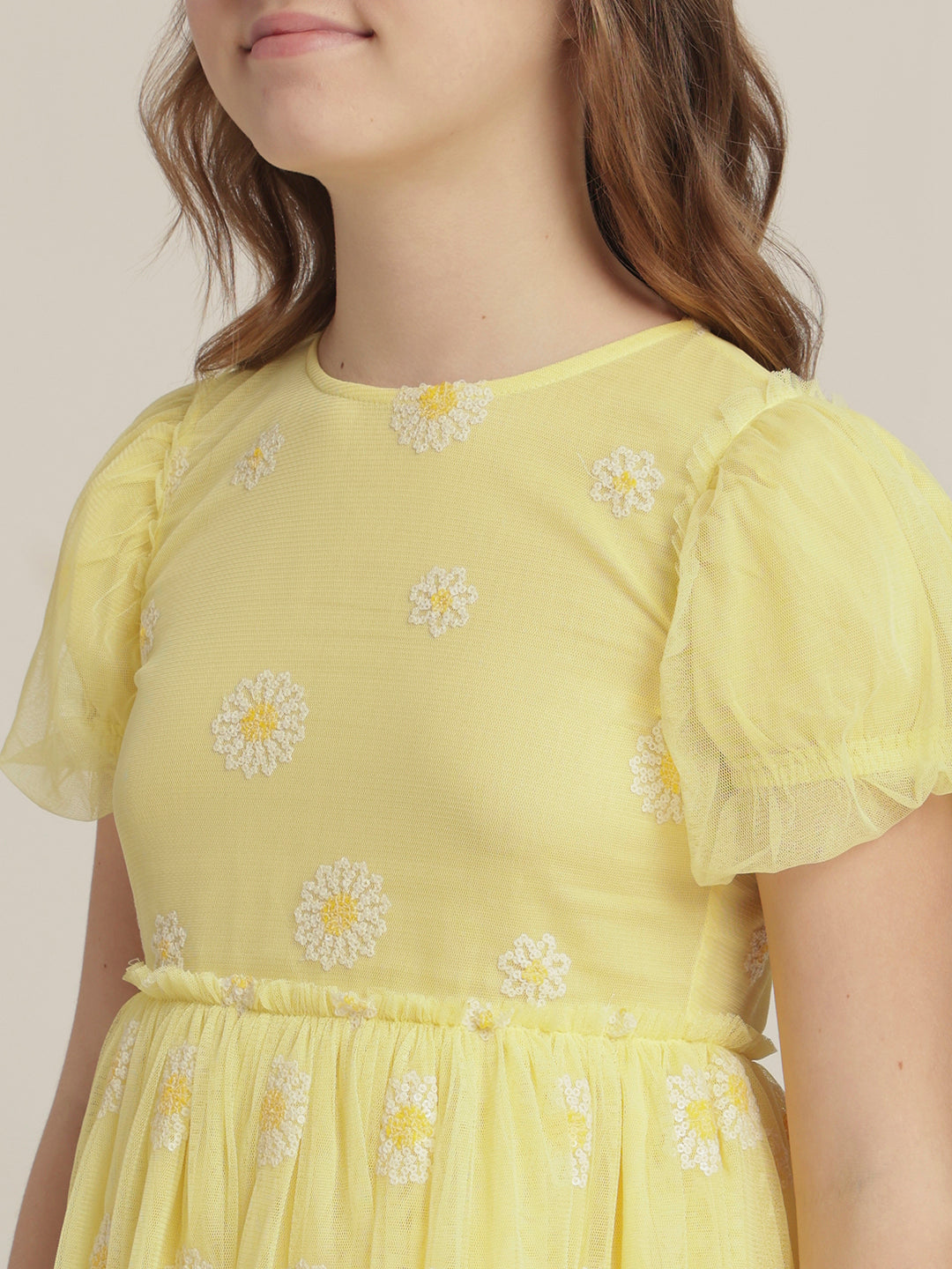 Girls Floral Ruffle Fit & Flare Dress