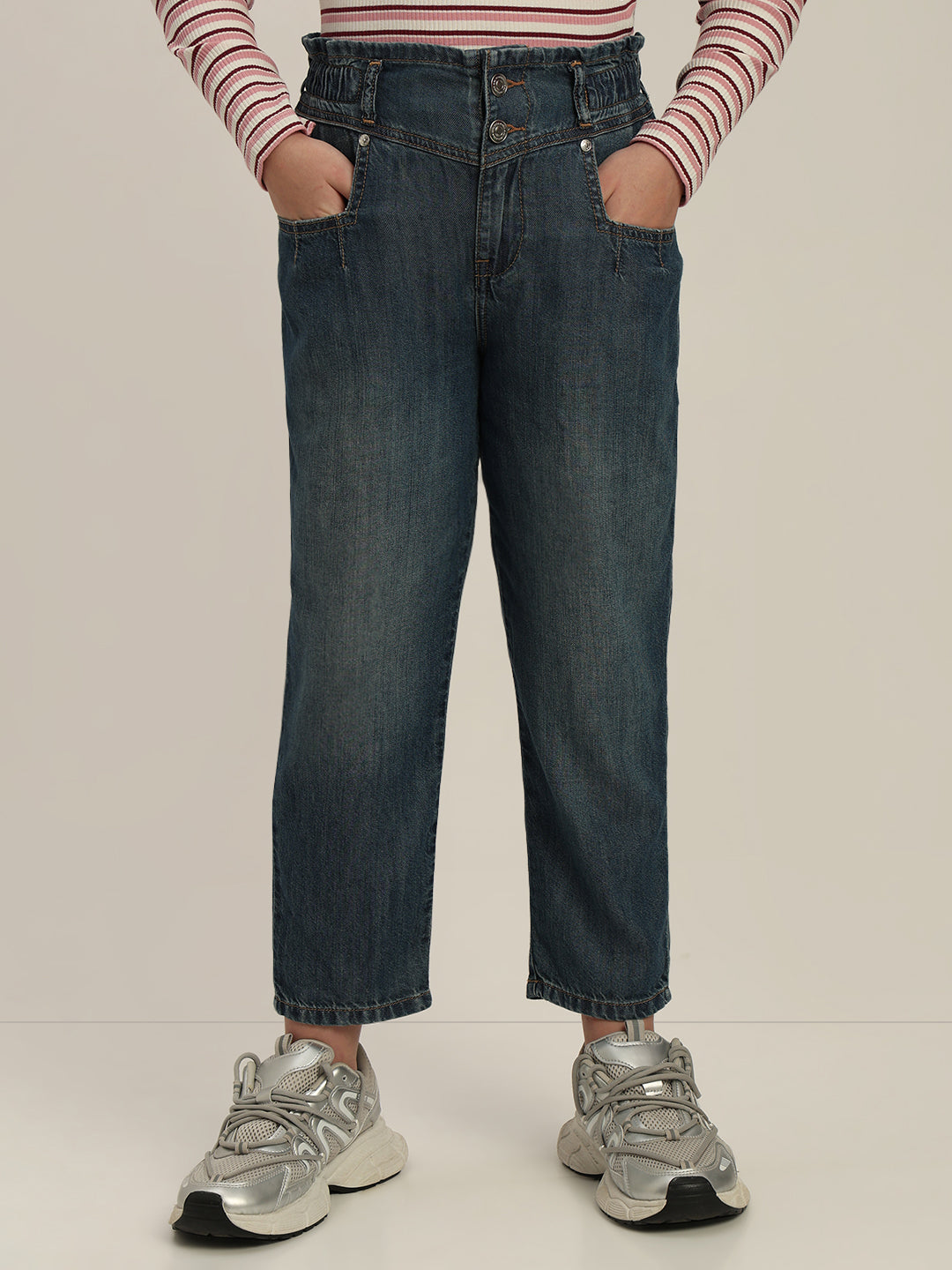 GIRL Dark Wash Mom Fit Jeans