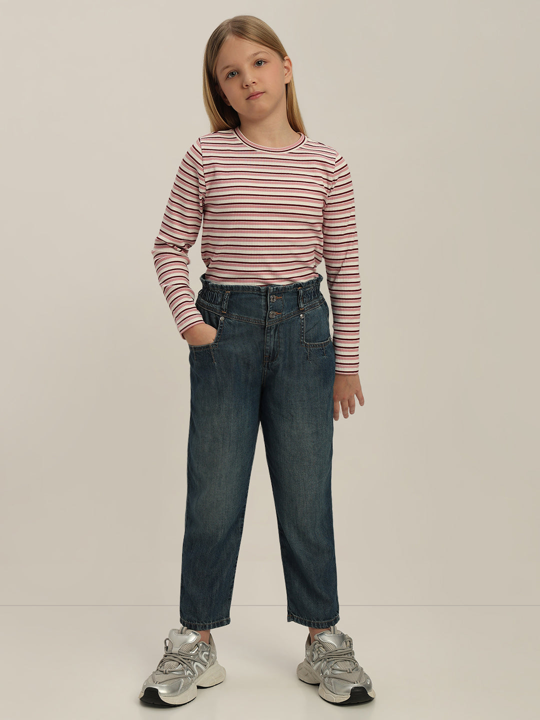 GIRL Dark Wash Mom Fit Jeans