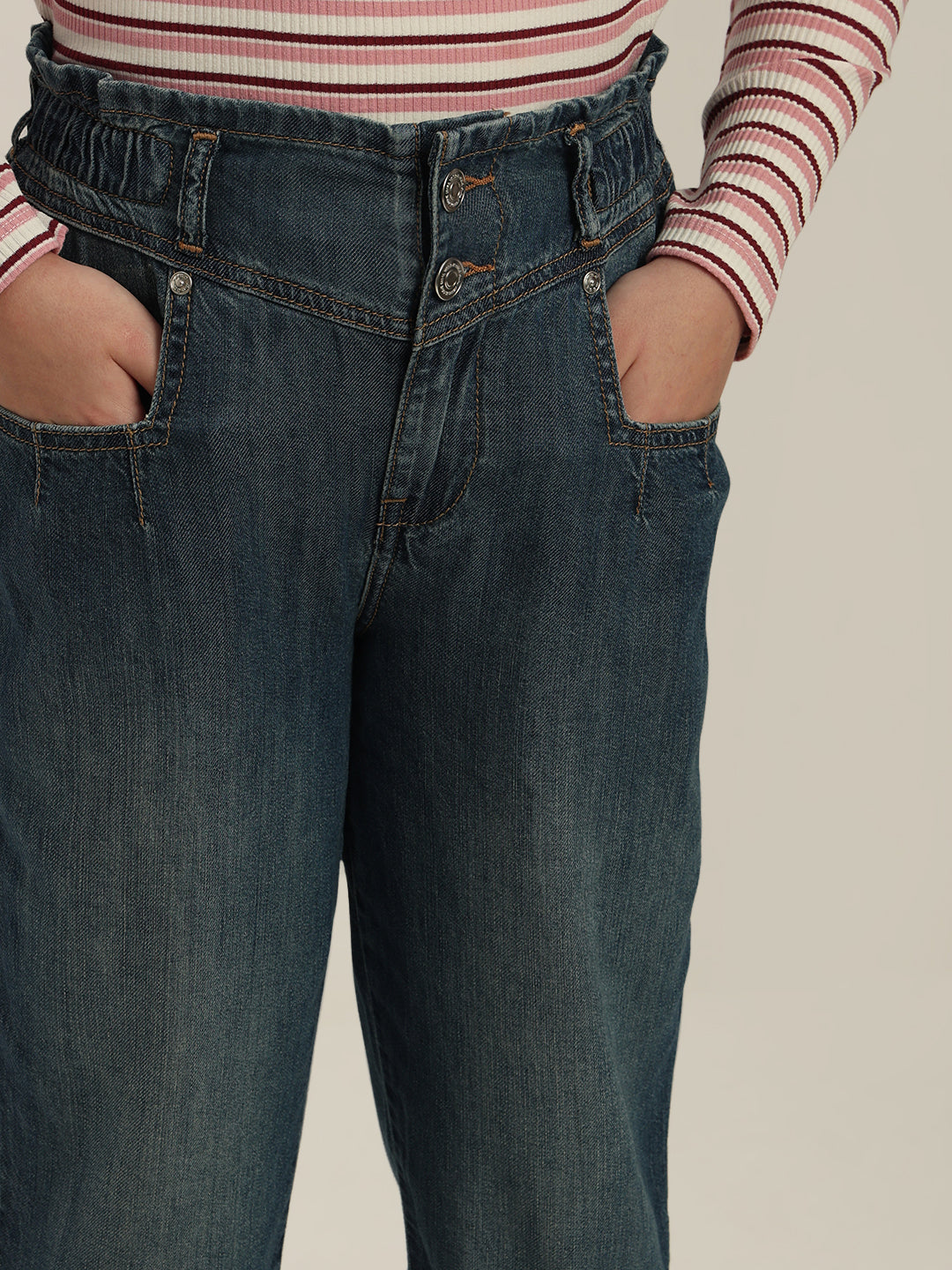 GIRL Dark Wash Mom Fit Jeans