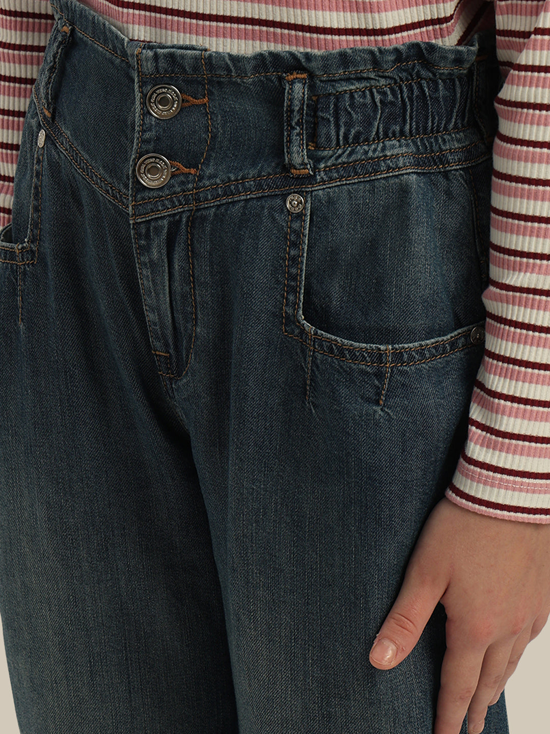 GIRL Dark Wash Mom Fit Jeans