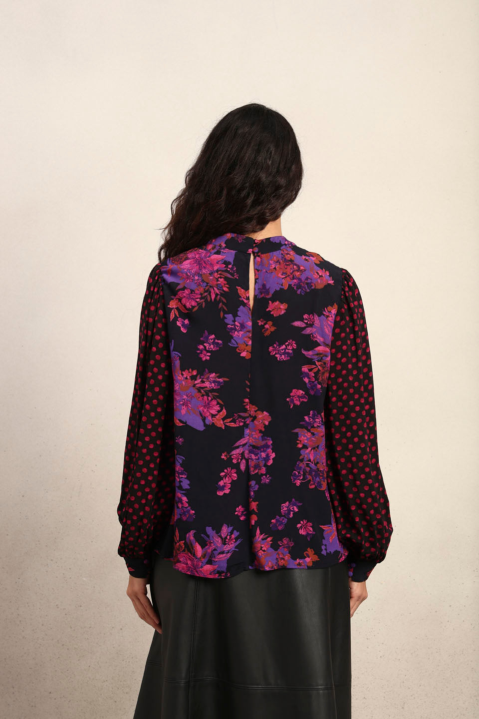 Black Floral Print Top