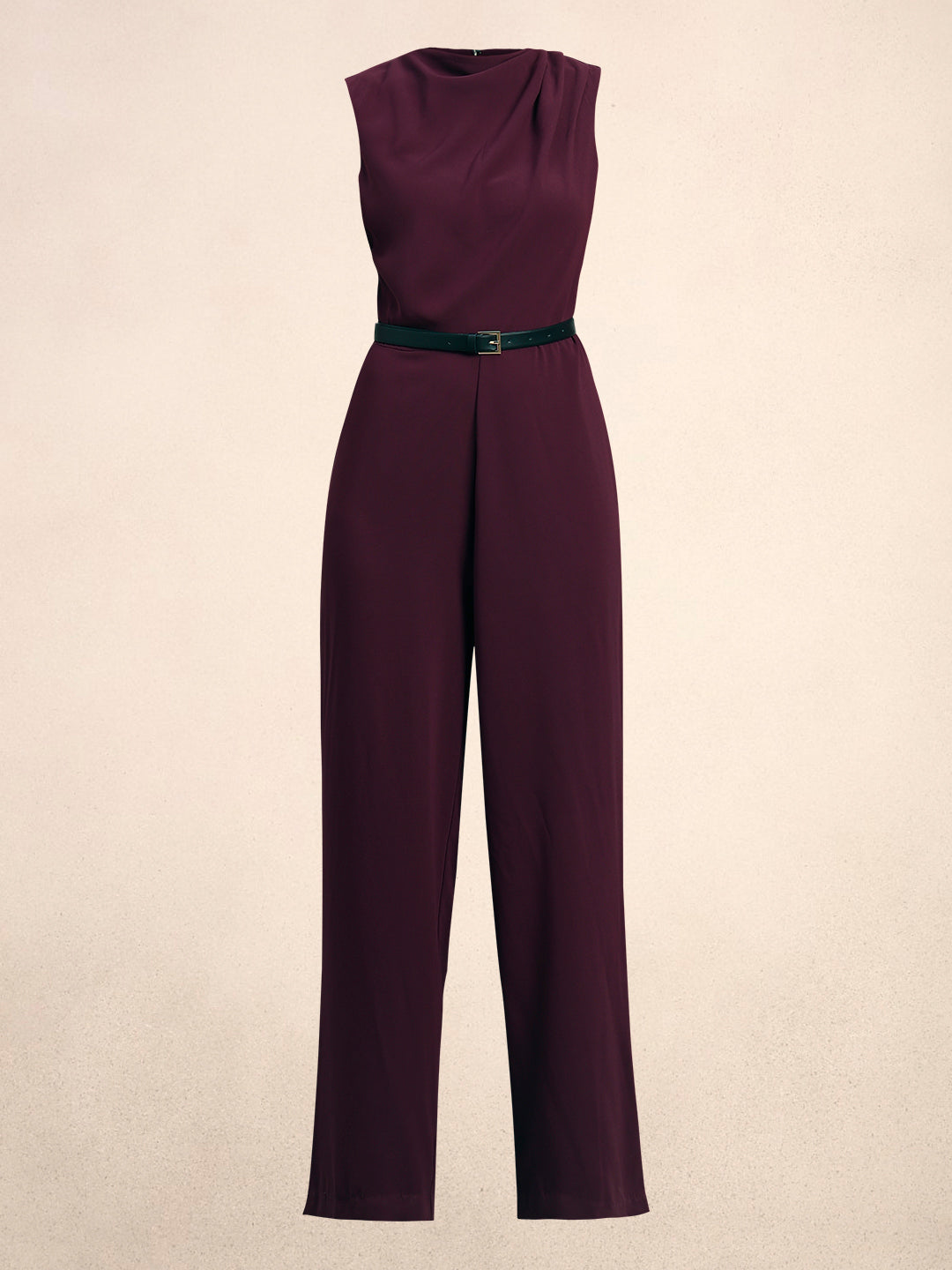 Mock Neck Sleeveless Jumpsuit