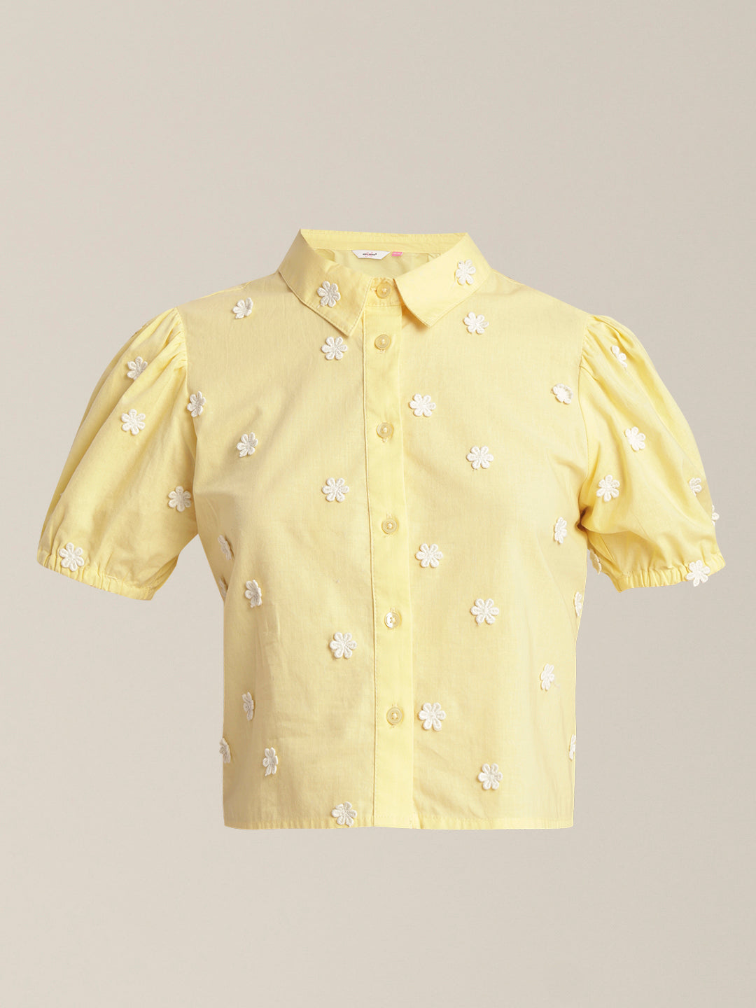 Girls Floral Embroidered Shirt